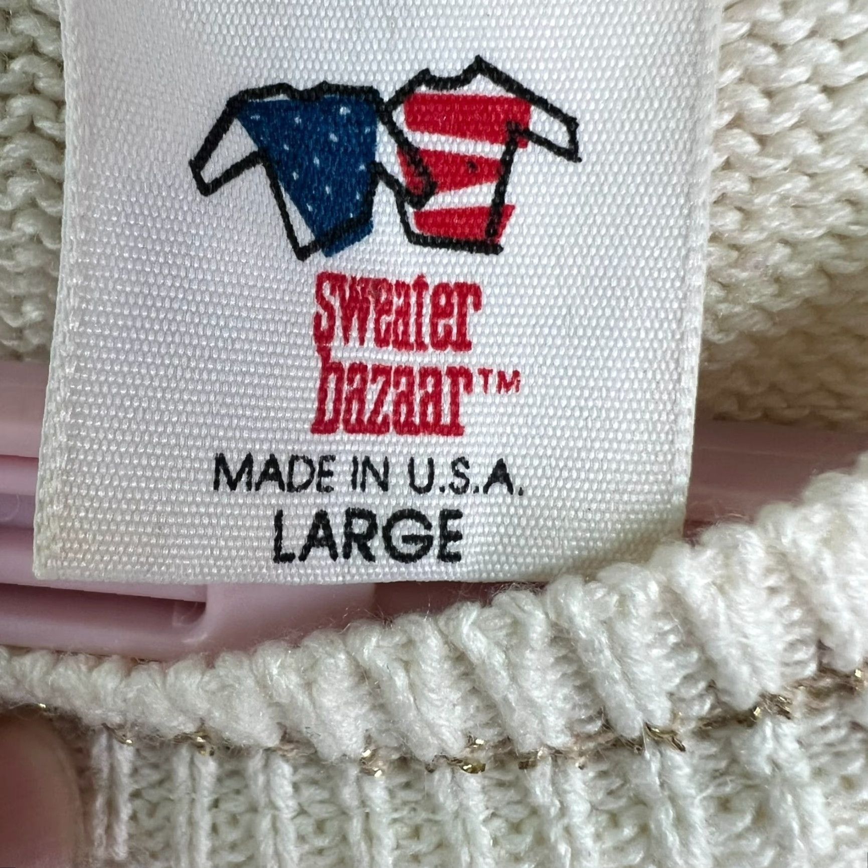 Vintage VINTAGE Sweater Bazar Metallic Argyle Crew Neck Sweater Vest Womens Size L Ivory USA Size L / US 10 / IT 46 - 5 Thumbnail