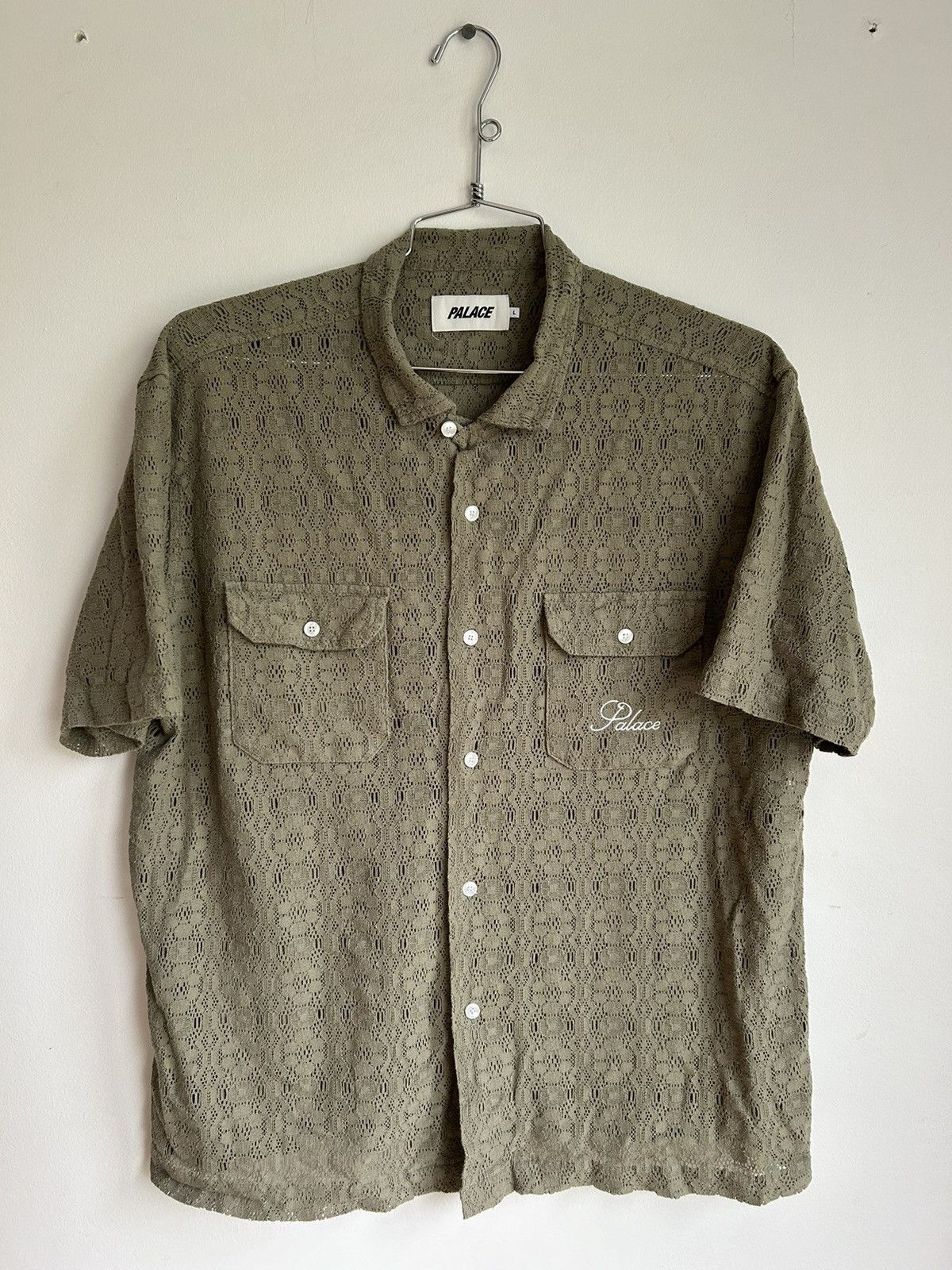 Palace Palace Buttons Ups Lace Shirt Sage Green | Grailed
