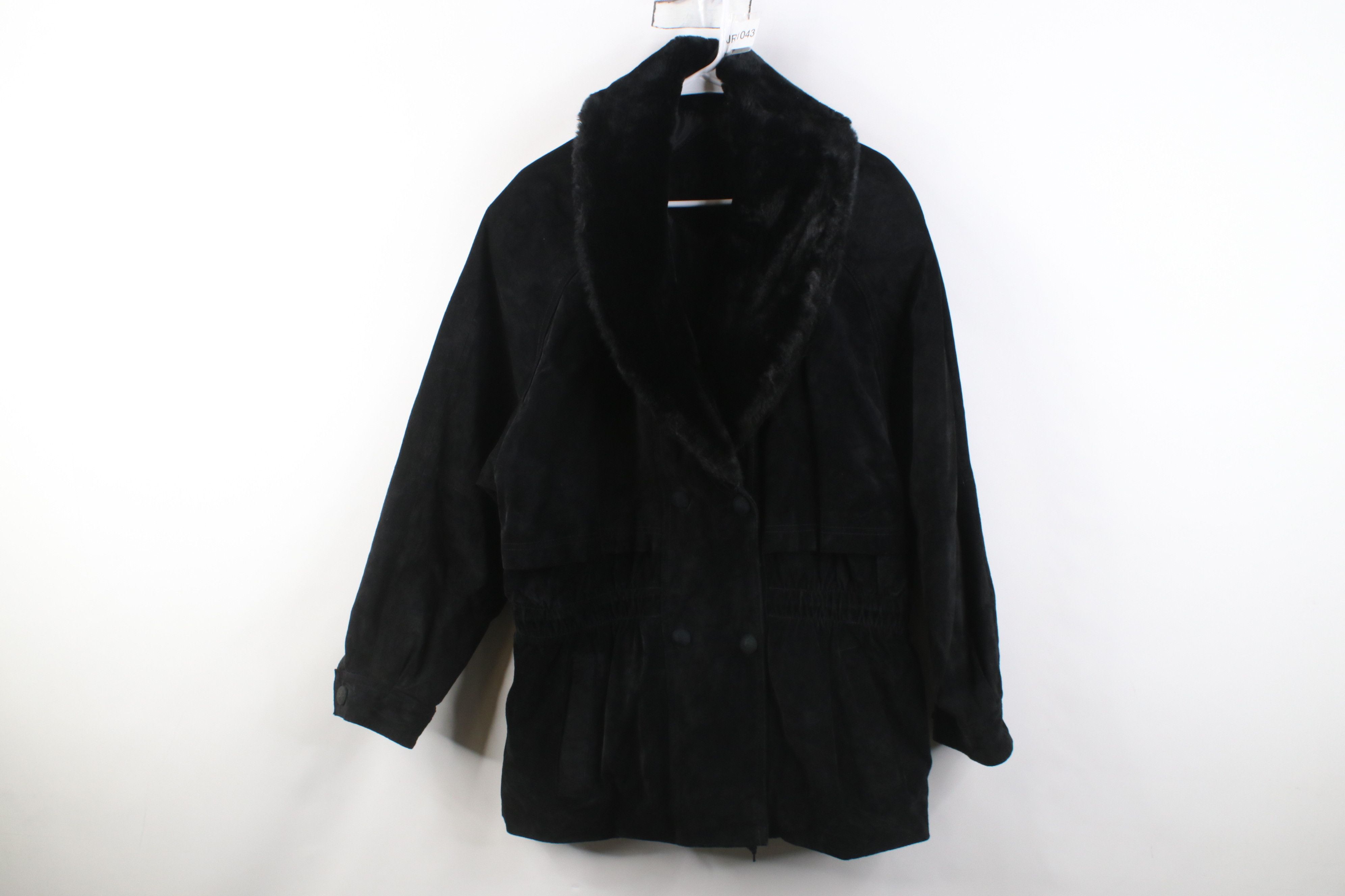 Vintage Vintage 90s Streetwear Suede Leather Double Breasted Jacket Size L / US 10 / IT 46 - 1 Thumbnail