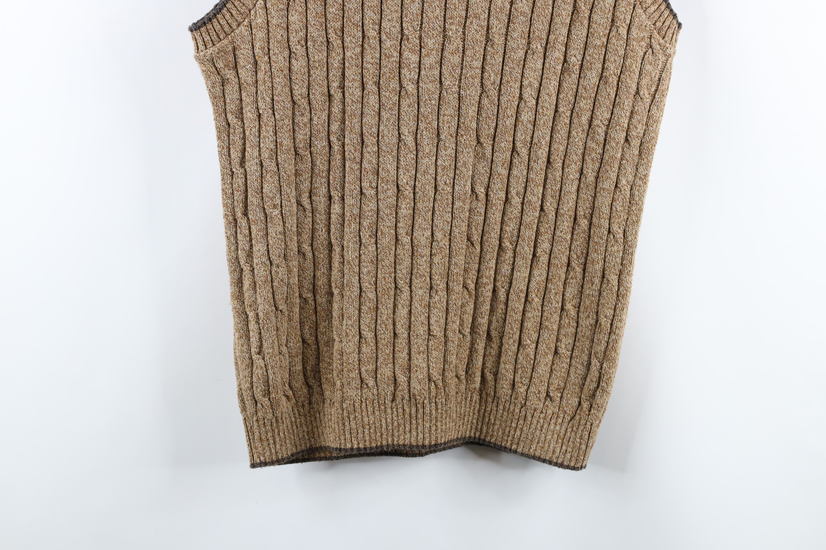 Vintage Vintage 90s Streetwear Ribbed Cable Knit V-Neck Sweater Vest Size US M / EU 48-50 / 2 - 7 Thumbnail