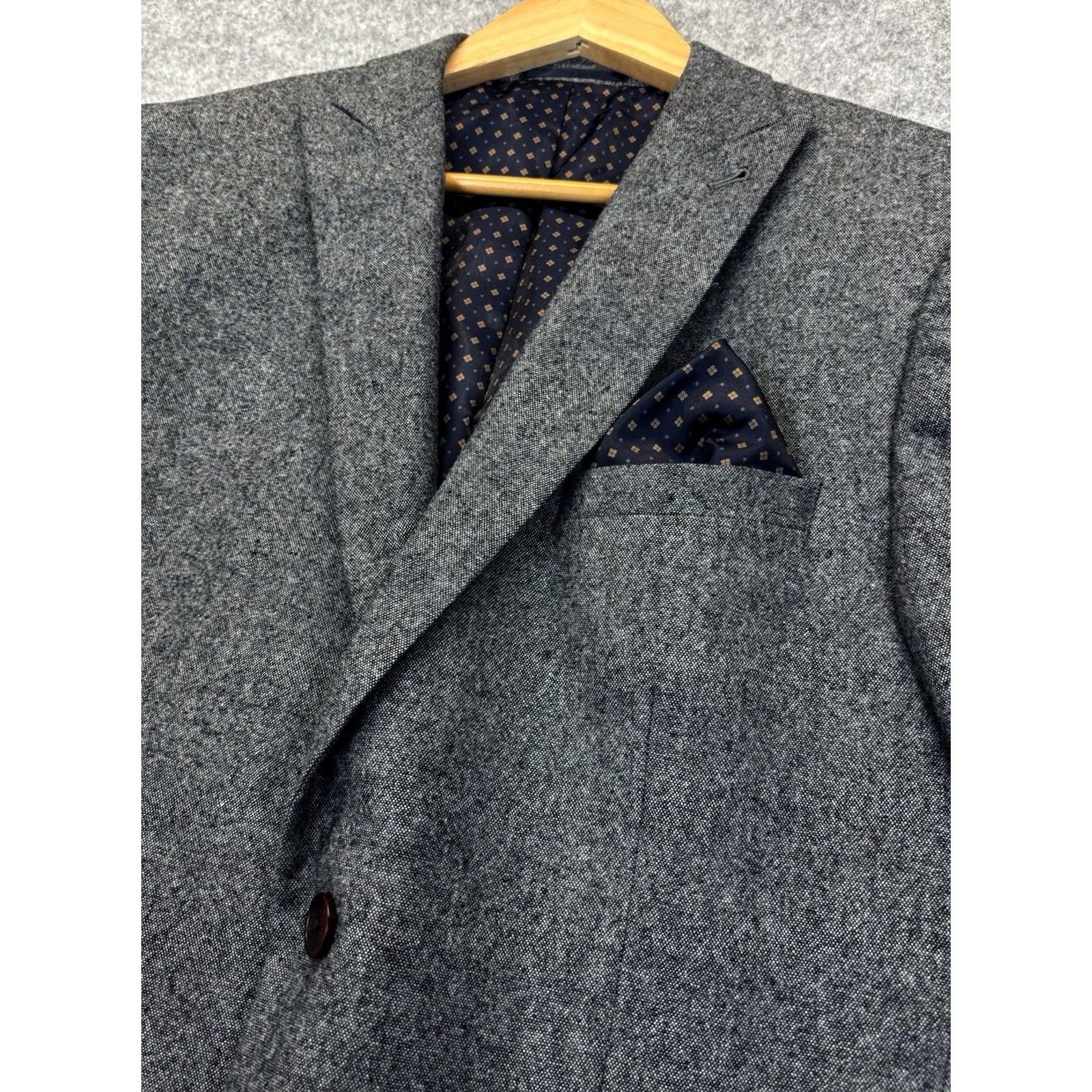 NEXT NEXT Nova Fides Slim Fit Blazer Jacket Long Mens UK42 Grey Wool Blend Vgc Size 42R - 4 Thumbnail