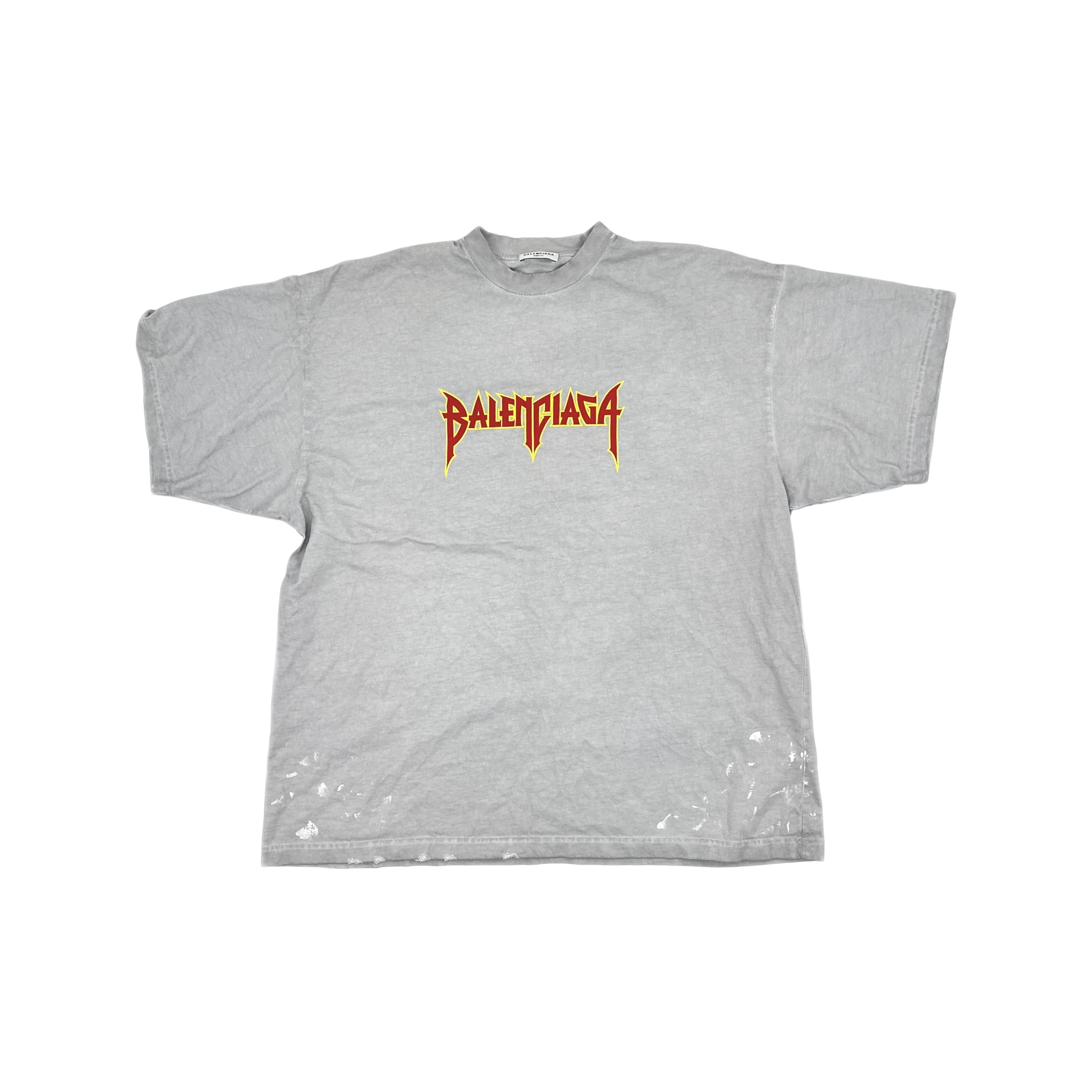 Balenciaga Balenciaga Metallica Lightning Logo T-Shirt Size 4 Size US XL / EU 56 / 4 - 1 Thumbnail