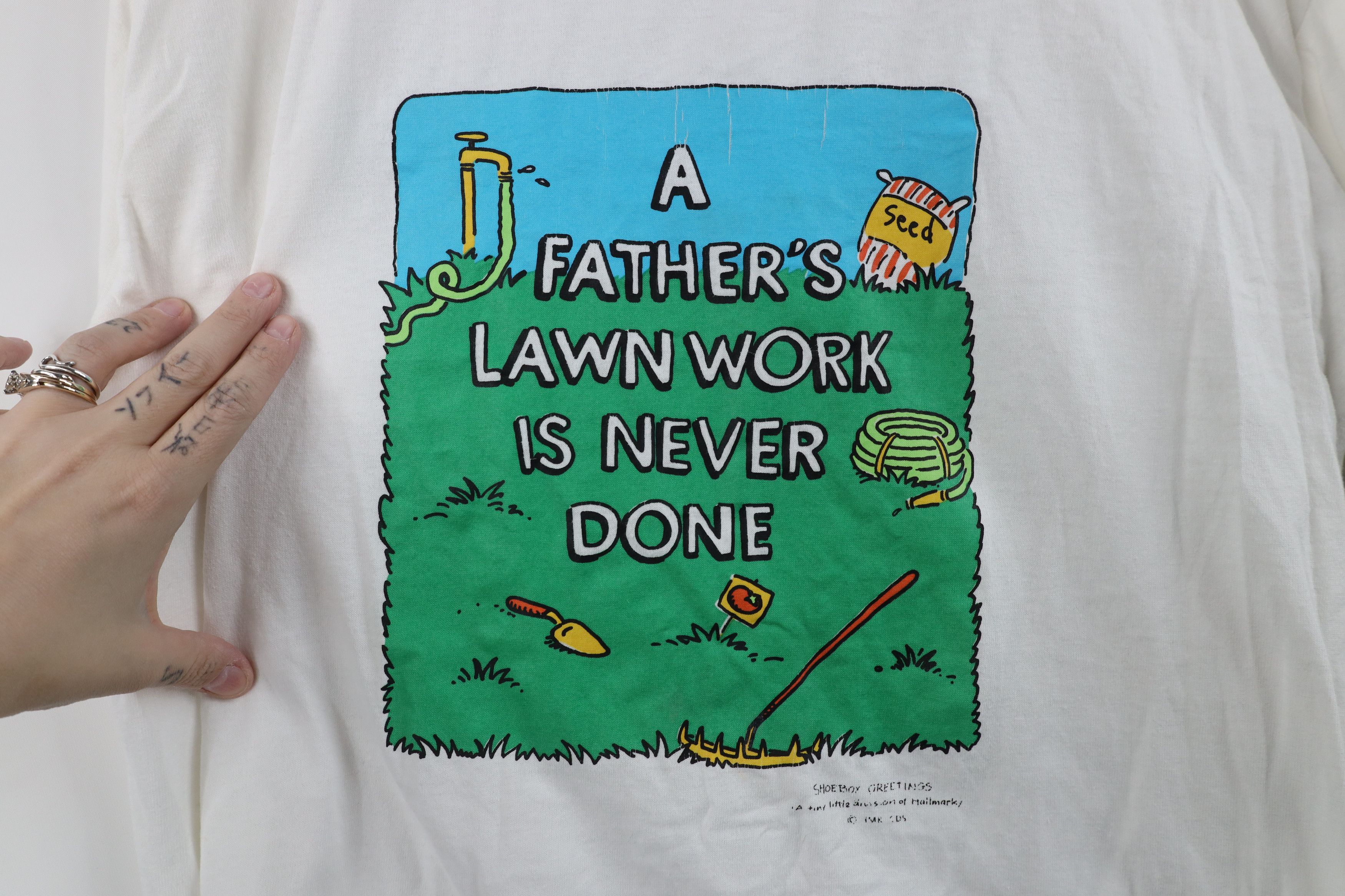 Vintage Vintage 90s Streetwear Lawn Work Is Never Done T-Shirt USA Size US XL / EU 56 / 4 - 4 Thumbnail