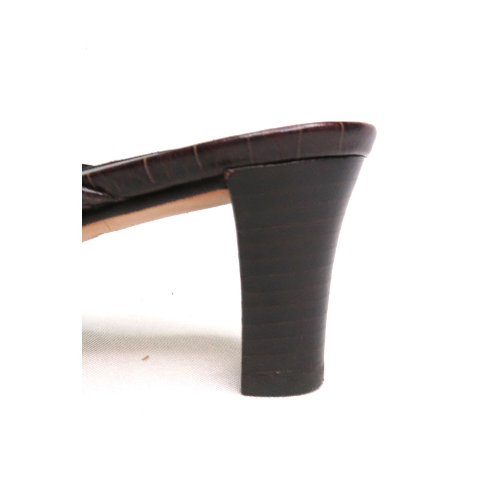 Brighton New BRIGHTON Steph Brown Croc Embossed Leather Mules Sz 7.5 Size US 7.5 / IT 37.5 - 6 Thumbnail