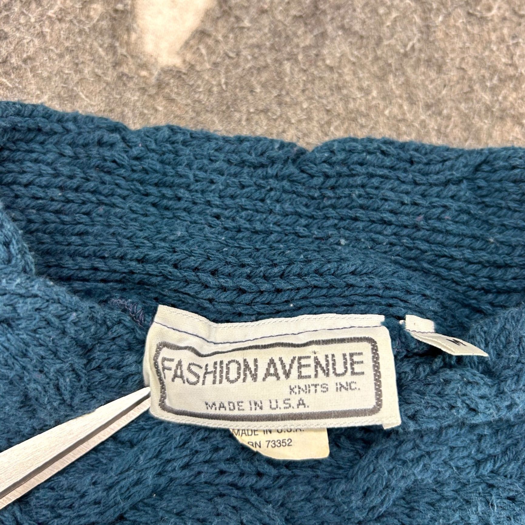 Vintage VINTAGE Basketweave Sweater Womens M Blue Crew Neck Long Sleeve Chunky Knit Fisherman USA 90s Size M / US 6-8 / IT 42-44 - 5 Thumbnail