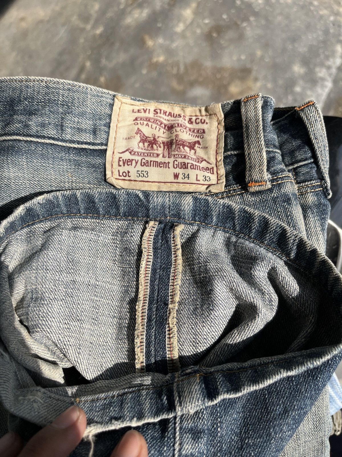 Hysteric Glamour × Levi's × Vintage Baggy 553 Selvadge Levis Blue Washed Denim Size US 34 / EU 50 - 3 Thumbnail