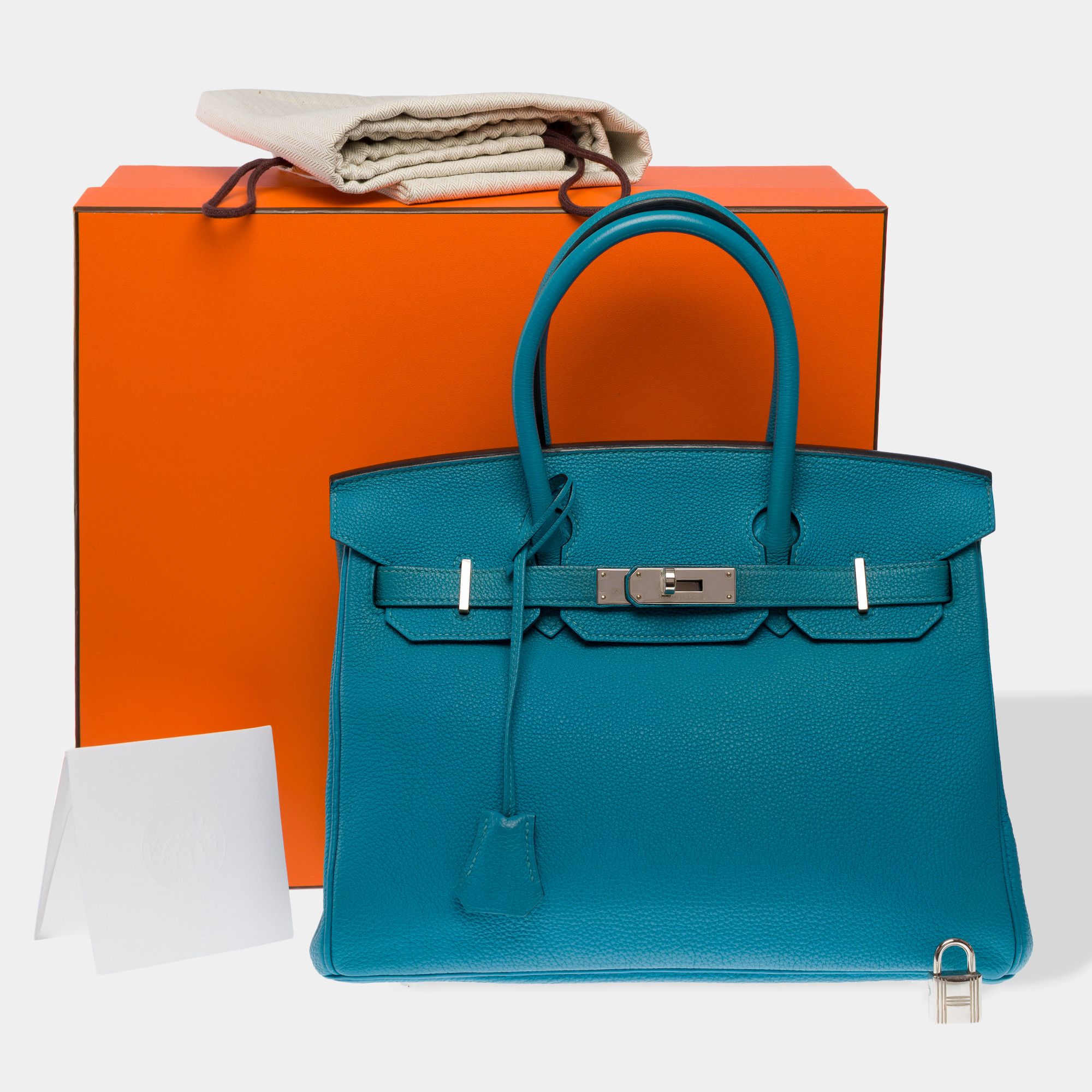 Hermes HERMES Birkin 30 in Blue Leather Size ONE SIZE - 2 Thumbnail
