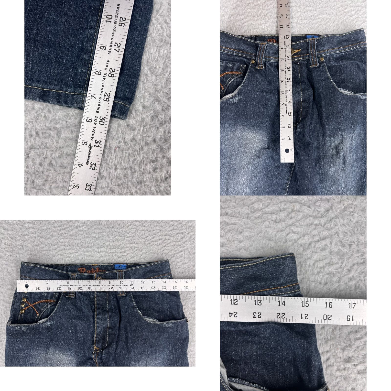 Denime Raiders Jeans Co Pants Womens Mid Blue Denim Jeans 30 Inseam 30 Dark Wash Cotton 5-Pocket Rise Mid Size 40" / US 18 - 8 Thumbnail