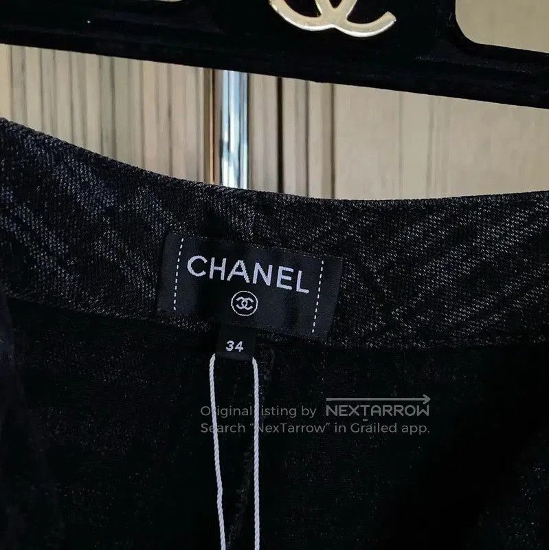 Chanel Chanel Black Striped Cotton Women's Shorts . Size 23" - 7 Thumbnail