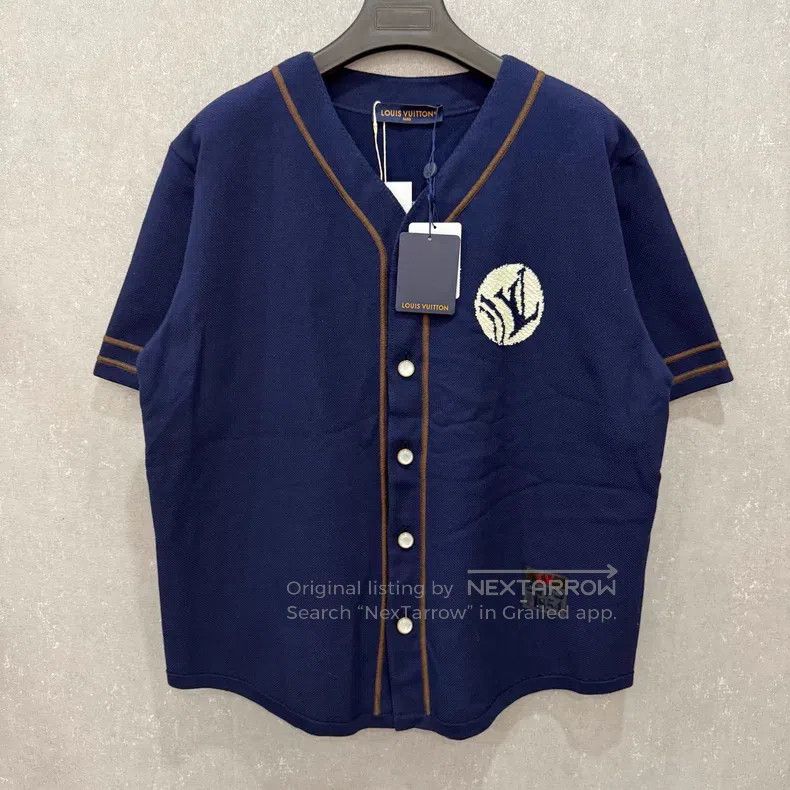 Louis Vuitton Nigo Embroidered Jersey Baseball Short Sleev