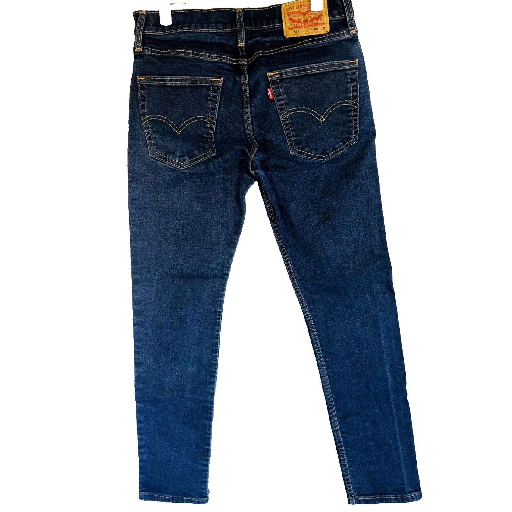 Levi's Levi's 512 Jeans Mens Slim Tapered Dark Wash Zip Fly 30x30 Blue Denim Stretch Logo 5-Pocket Jeans Mens Size US 30 / EU 46 - 6 Thumbnail