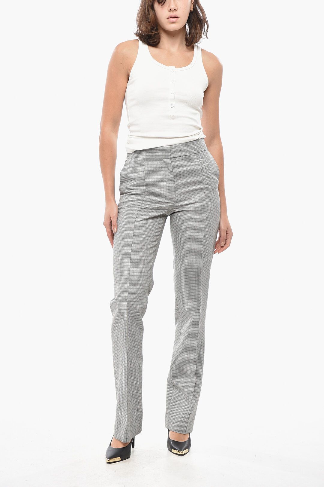 Jil Sander og1mm1225 Low Rise Virgin Wool Pant in Grey Size 28" / US 6 / IT 42 - 4 Thumbnail
