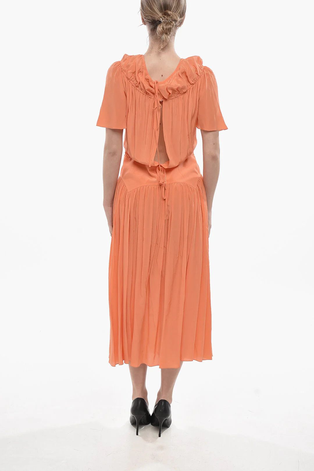 Marni og1mm0326 Silk Dress in Orange Size XS / US 0-2 / IT 36-38 - 2 Thumbnail