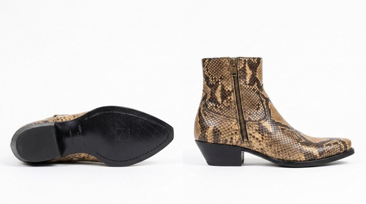 Saint Laurent Paris “Lukas” Python Acapulco Boots/ Deadstock