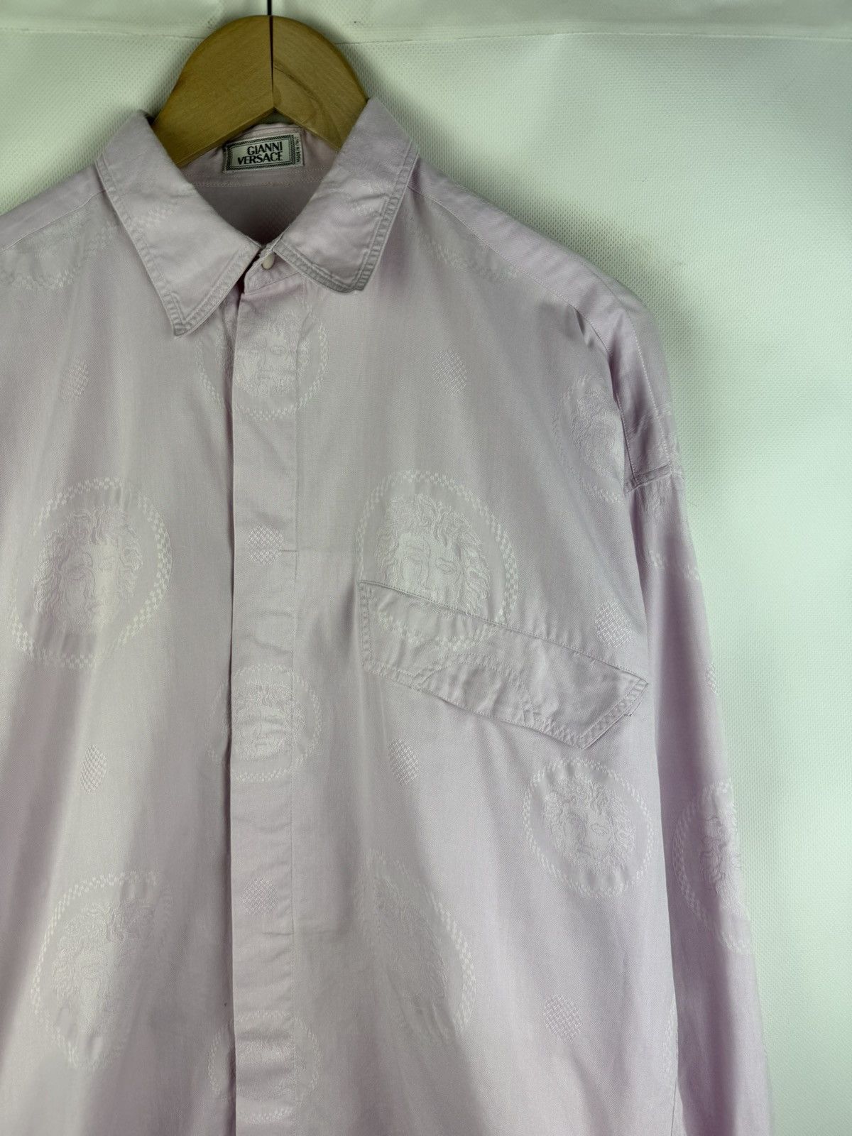 Versace Gianni Versace Vintage Multilogo Long Sleeve Button Up Shirt Size US S / EU 44-46 / 1 - 5 Thumbnail