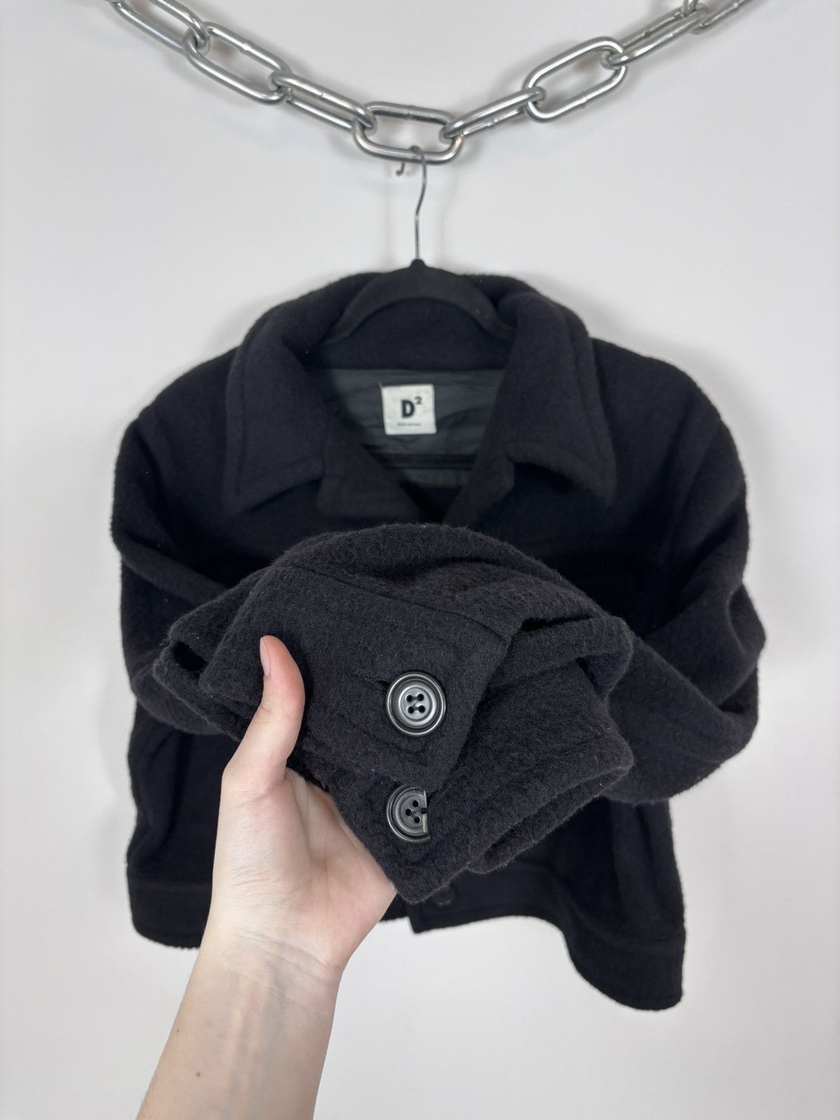 Dsquared2 Vintage Dsquared2 Unisex Black Short Wool Bomber Jacket Size US M / EU 48-50 / 2 - 8 Thumbnail