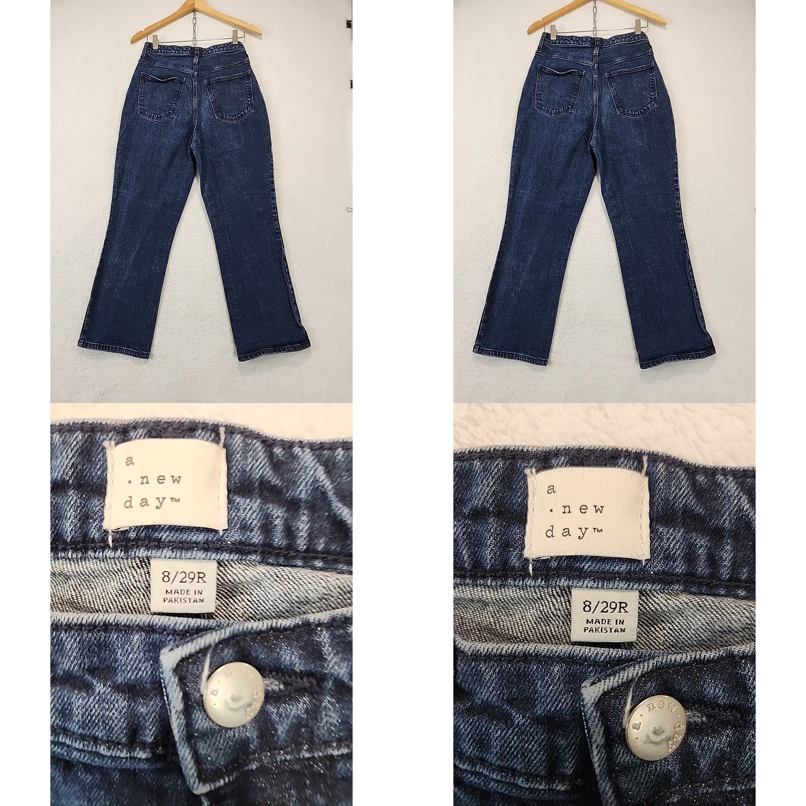 Vintage VINTAGE? A New Day Womens High Rise Tapered Leg Stretch Blue Mom Jeans 8/29R Retro Size 30" / US 8 / IT 44 - 9 Thumbnail
