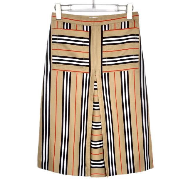 Burberry Burberry Classic Stripe Spliced Mini Skirt K26WX Size 27" / US 4 / IT 40 - 1 Thumbnail