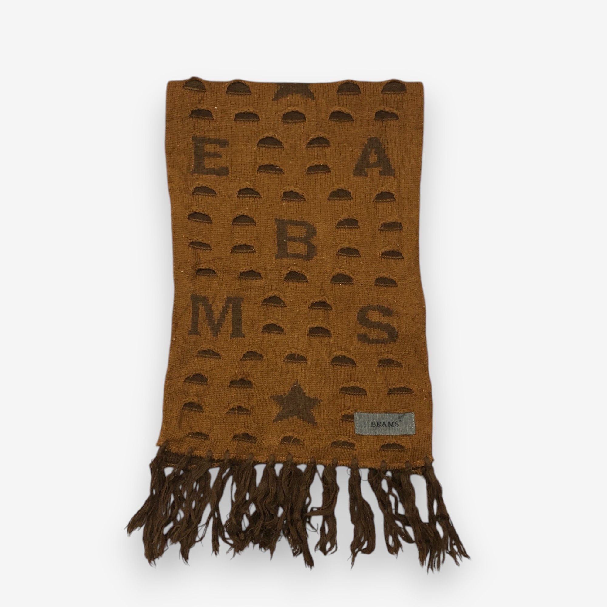 Japanese Brand Vintage Beams Scarf Muffler Wool Winter Knit Scarves Size ONE SIZE - 3 Thumbnail