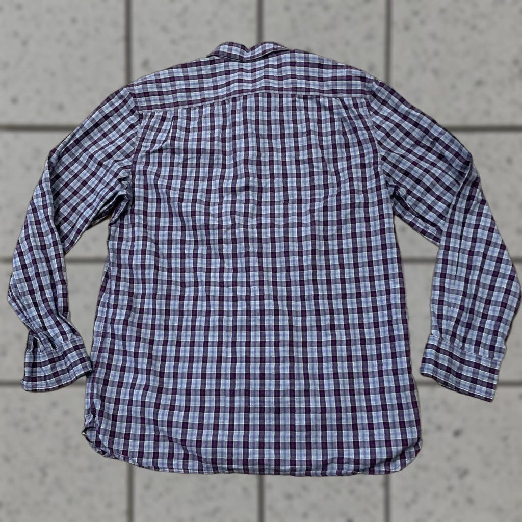 Gap GAP Button Shirt Men L Slim Fit Purple Plaid Long Sleeve Button Up L Size US L / EU 52-54 / 3 - 1 Thumbnail