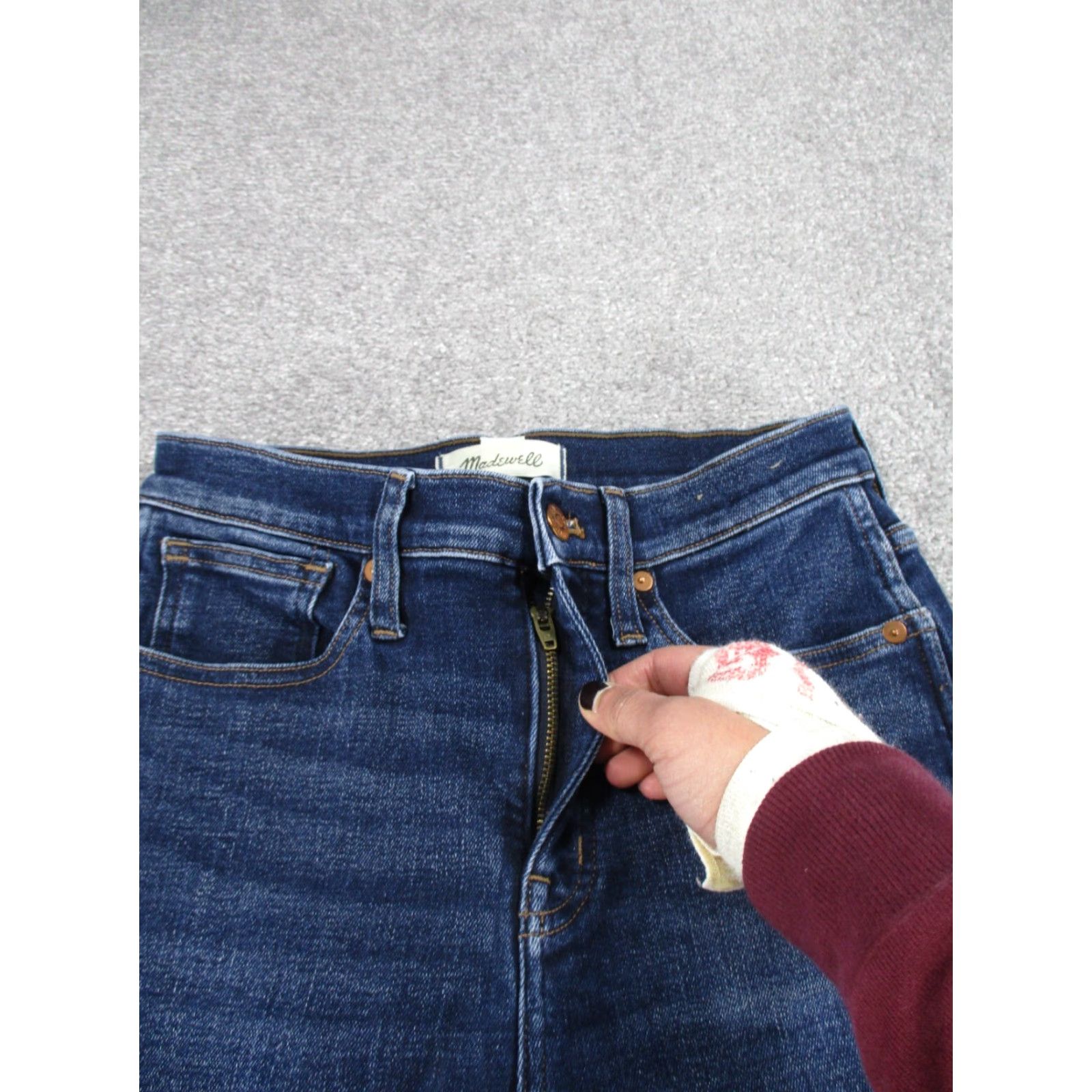 Madewell Madewell Jeans Skinny Denim Women Adult Size 25 Blue Dark Wash Mid Rise Size 42" / US 20 - 3 Thumbnail