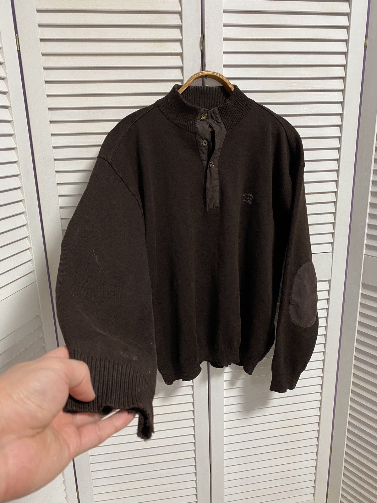 Paul & Shark × Vintage 😍 Vintage Paul Shark Zip Up Sweater 1/3 Brown Logo Size US L / EU 52-54 / 3 - 3 Thumbnail