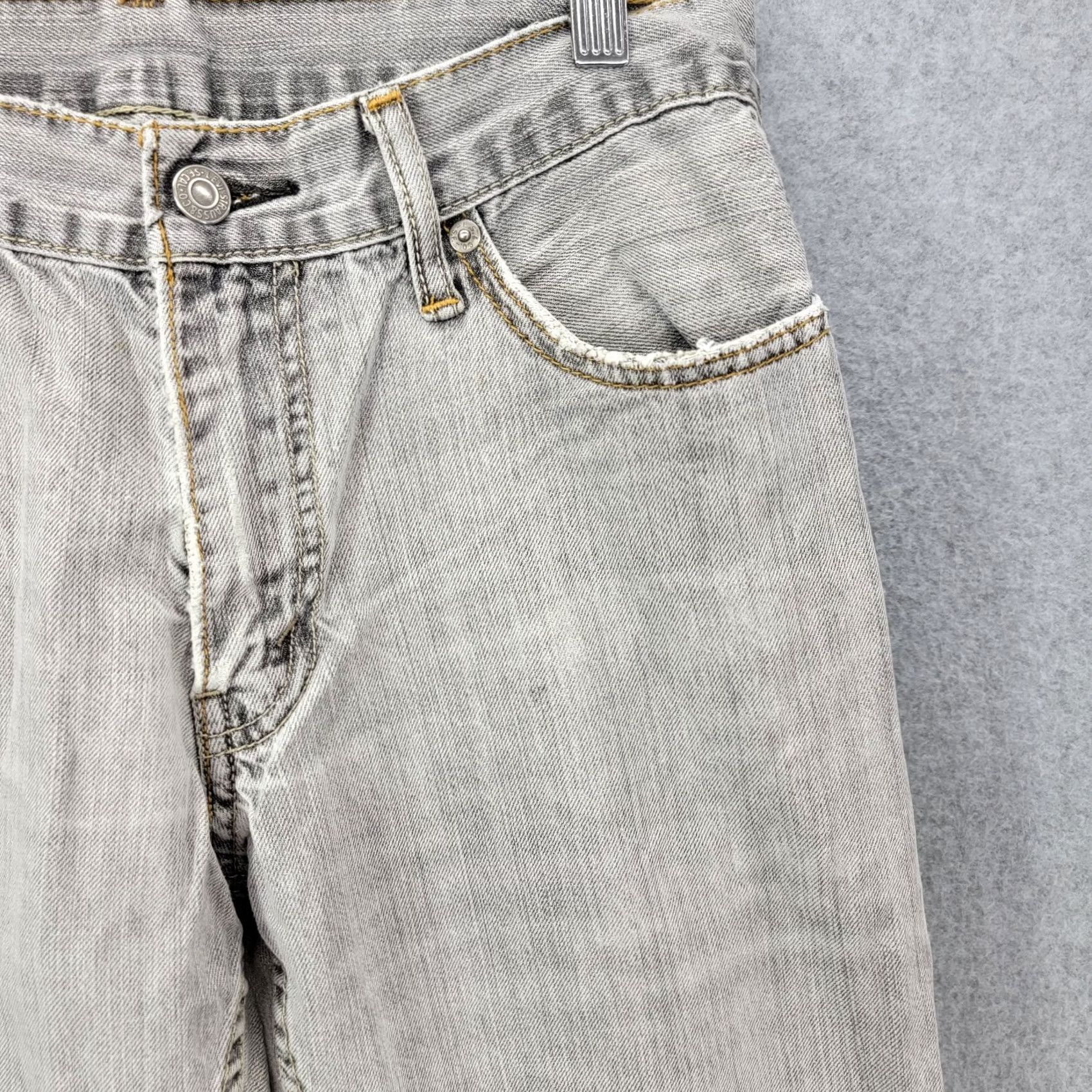 Levi's Levi's Jeans Mens 30x32 Gray Slim Fit Modern Western Denim Straight 5-Pocket Jeans Slim Sh fit Mens 90s City Pattern Solid Medium Wash Gray Size US 30 / EU 46 - 4 Thumbnail