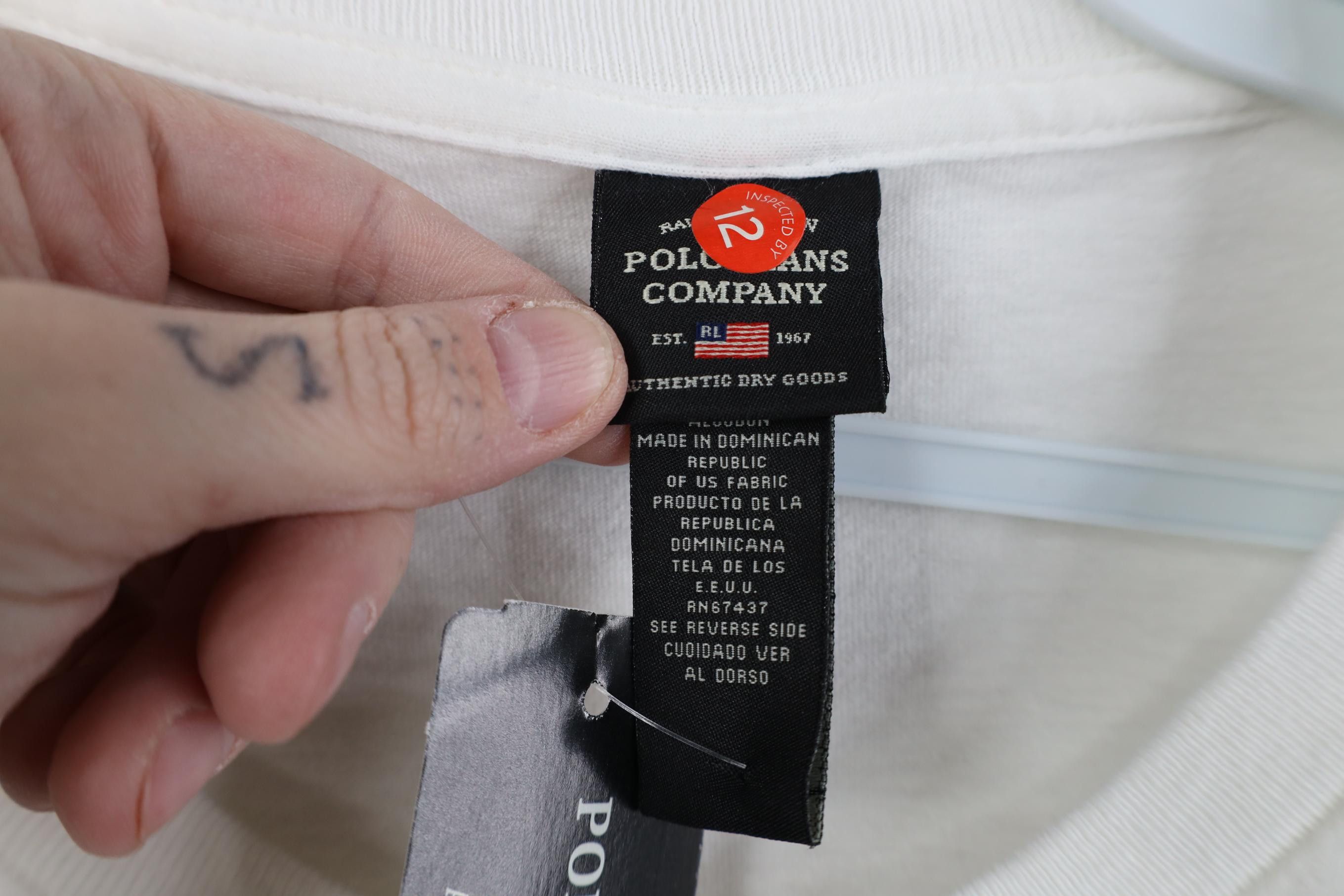 Polo Ralph Lauren Deadstock Vintage 90s Ralph Lauren Monogram Jumbo T-Shirt Size US XXL / EU 58 / 5 - 4 Thumbnail