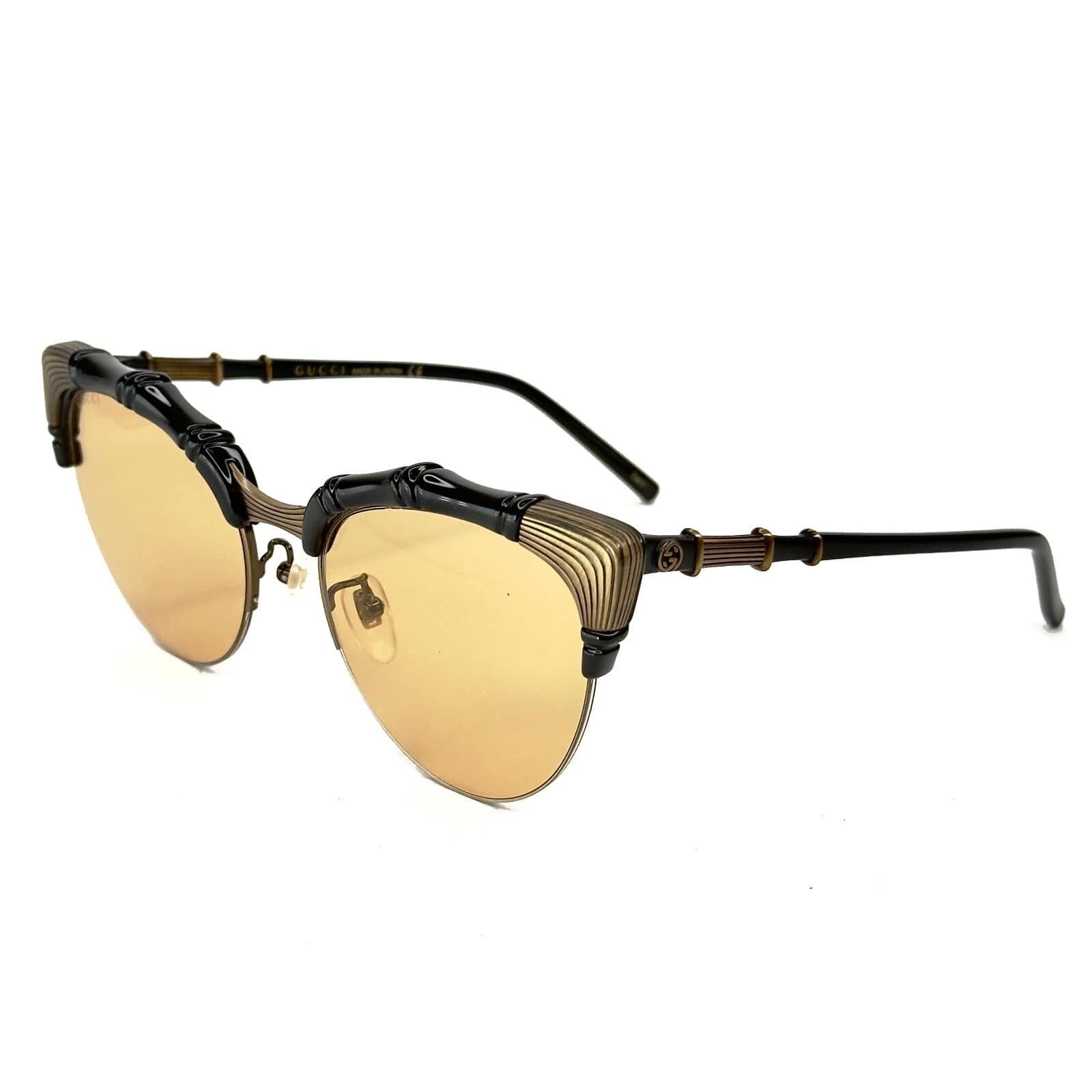 Gucci GUCCI GG0661S 0661 Cat Eye Bamboo Black 002 Sunglasses Size ONE SIZE - 6 Thumbnail
