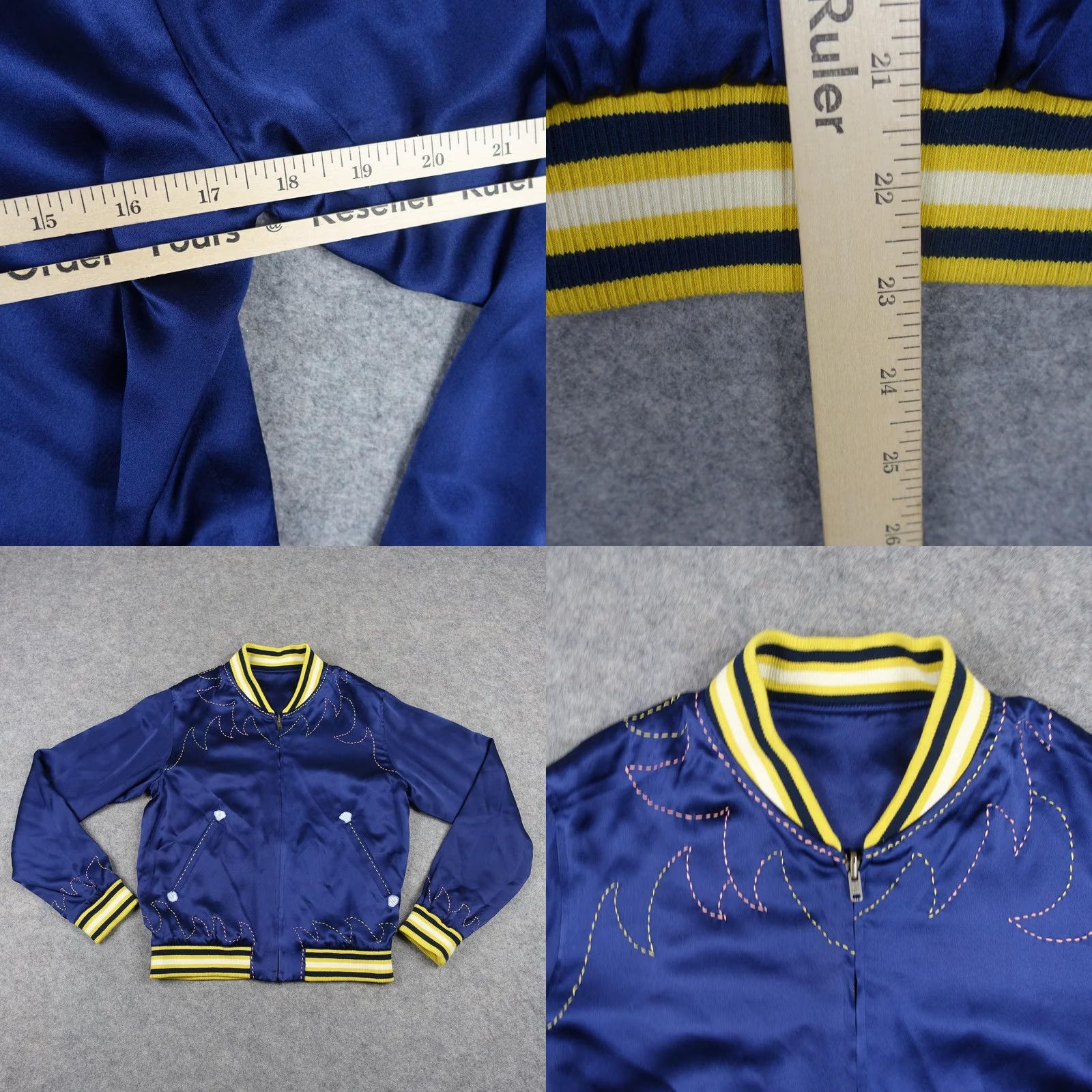 Tsumori Chisato VINTAGE Tsumori Chisato Jacket Womens 2 Blue Silk Reversible Mermaid Shell Art Bomber Size XS / US 0-2 / IT 36-38 - 9 Thumbnail