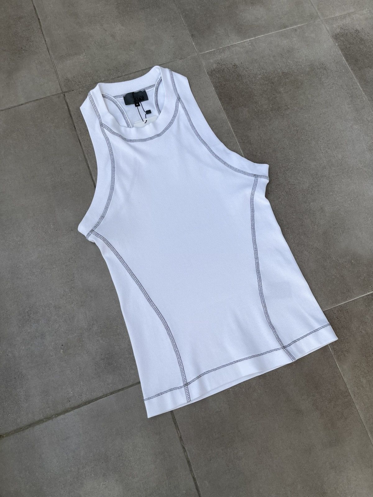 Saul Nash !DS! SS23 Saul Nash White Overlock Stitch Tank Top Size US M / EU 48-50 / 2 - 7 Thumbnail