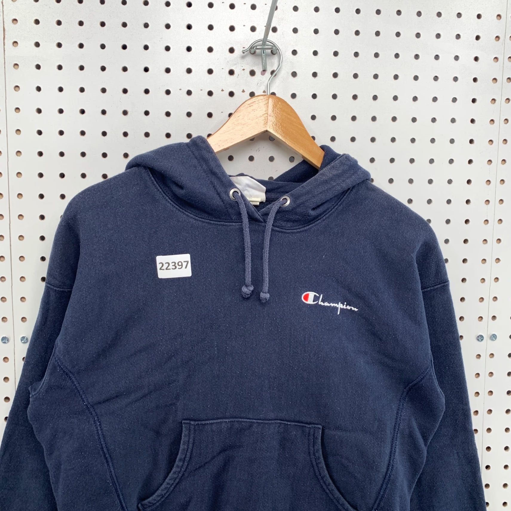 Champion VINTAGE Champion Reverse Weave Sweatshirt Hoodie Womens Small Navy Blue Hooded Size S / US 4 / IT 40 - 2 Thumbnail