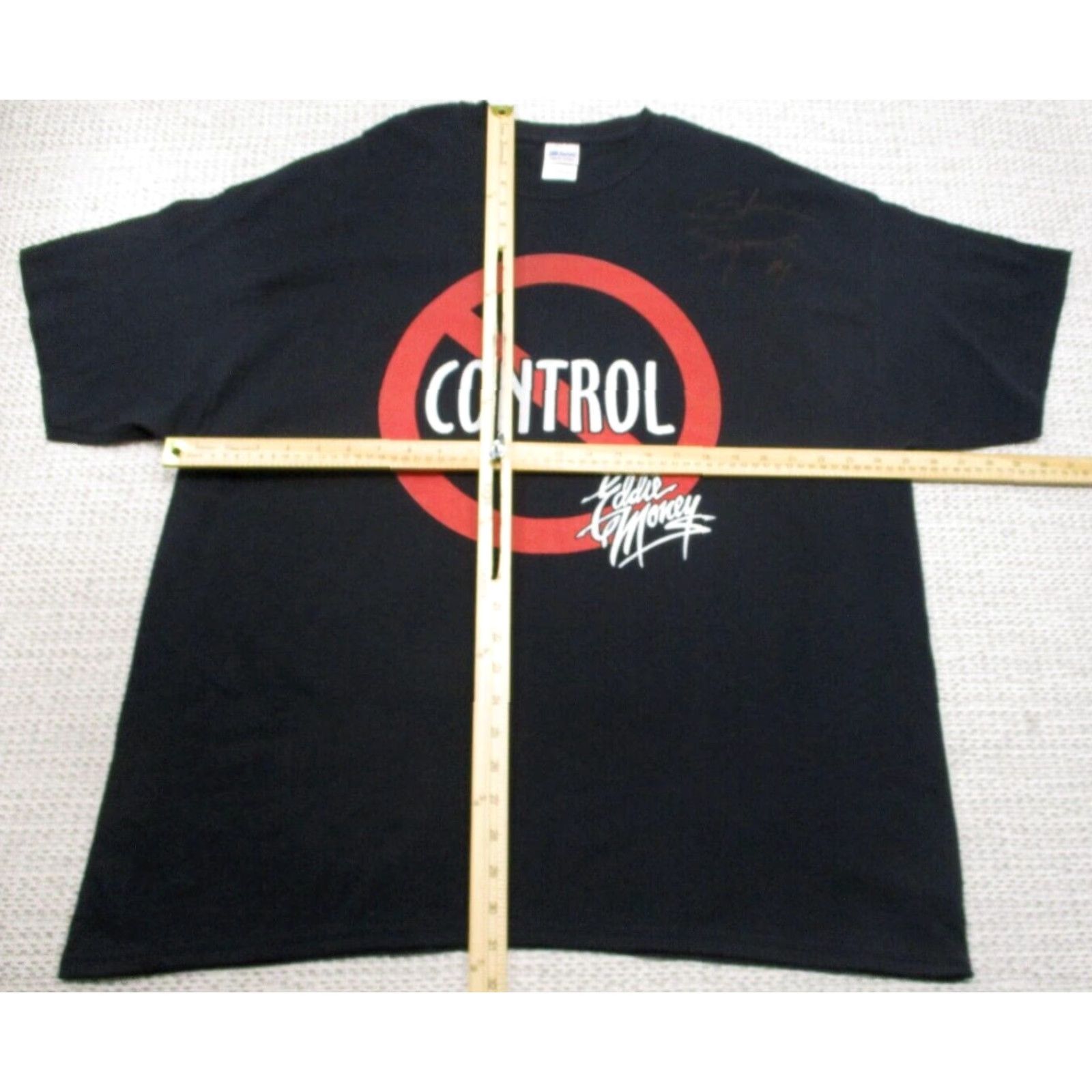 Vintage VINTAGE Eddie Money Shirt Adult 2XL Black No Control Rock Concert Signed By Drummer Glenn Symmonds Mens Graphic Tee 1990s Size US XXL / EU 58 / 5 - 7 Thumbnail