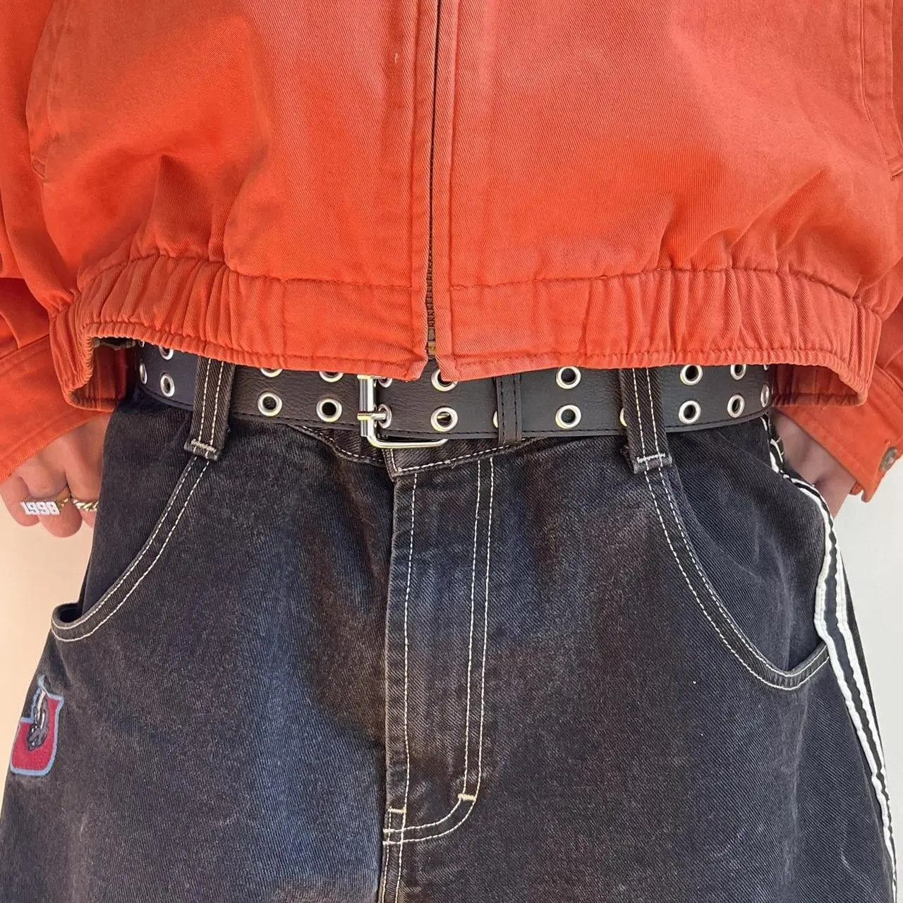 Cowboy Equipment y2k style round studded vegan leather grunge belt Size ONE SIZE - 4 Thumbnail