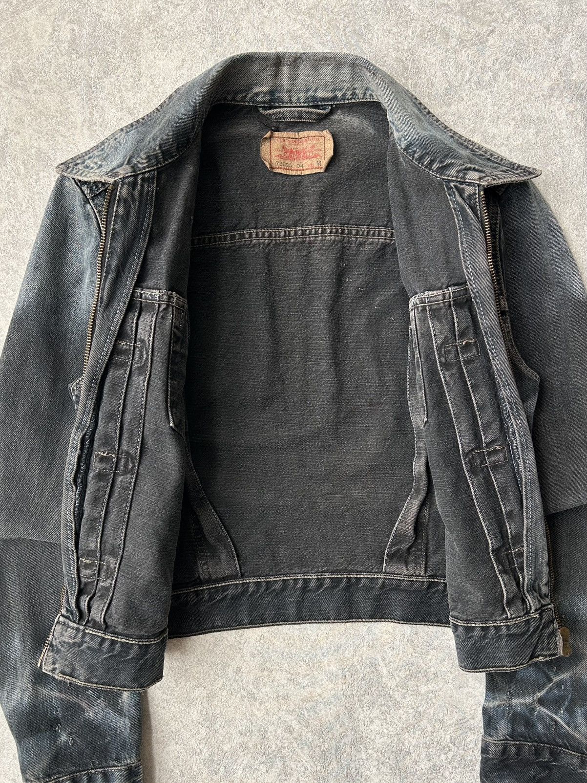 Levi's L.G.B Style Levi’s 73695 Distressed Y2K Full Zip Trucker Size M / US 6-8 / IT 42-44 - 10 Thumbnail