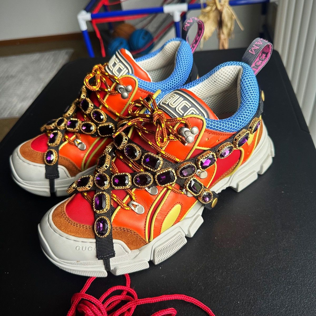 Gucci Men’s Gucci Flashtrek Sneaker Boot Removable Crystals Size US 9.5 / EU 42-43 - 5 Thumbnail