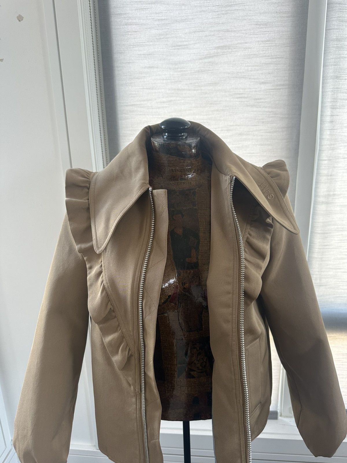 Ganni Ganni Tan Ruffle Jacket Size M / US 6-8 / IT 42-44 - 1 Thumbnail