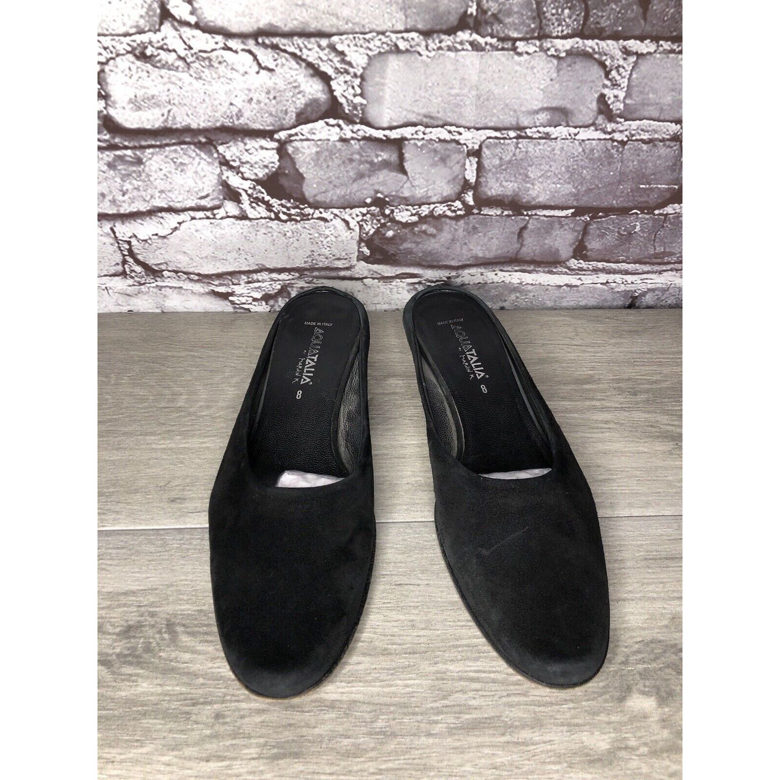 Aquatalia Aquatalia Black Suede Leather Low Heel Closed Mules Shoes Wo Size US 8 / IT 38 - 3 Thumbnail