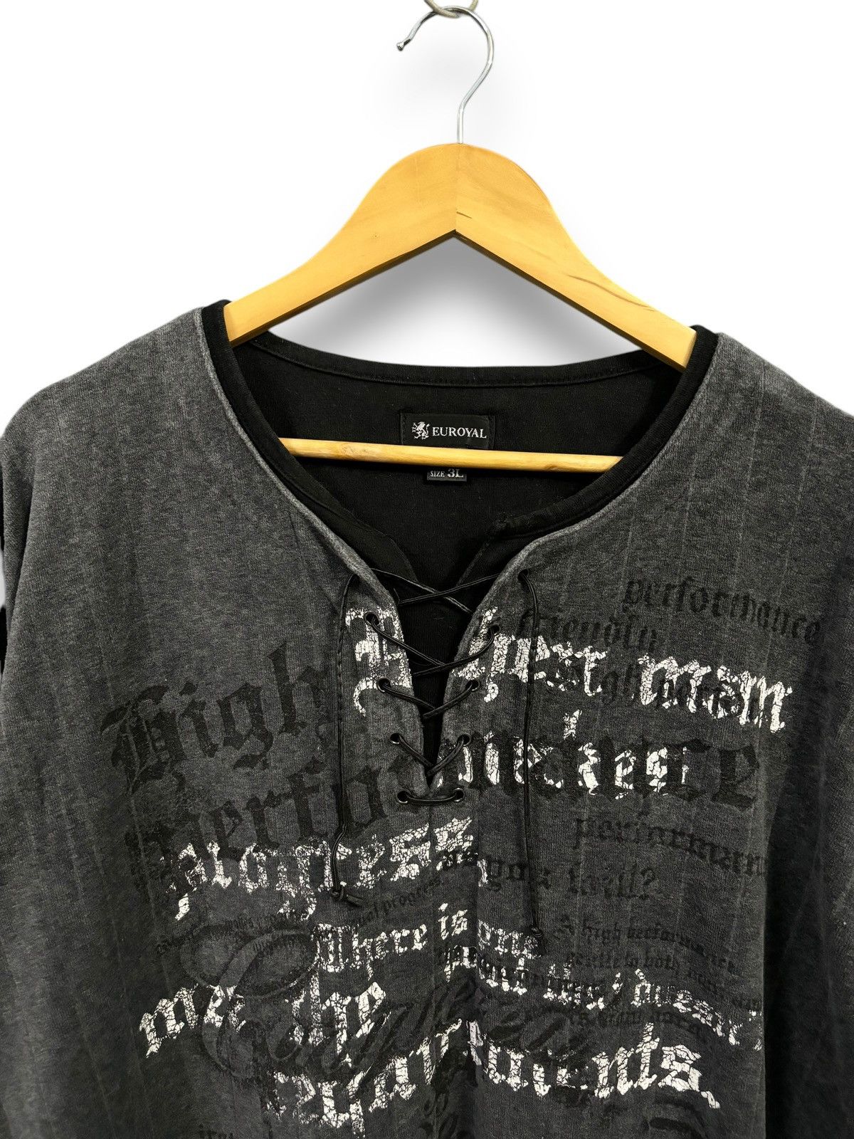 If Six Was Nine Vintage Japanese Brand Poem Lace Up Long Sleeve Punk T-shirt Size US L / EU 52-54 / 3 - 5 Thumbnail