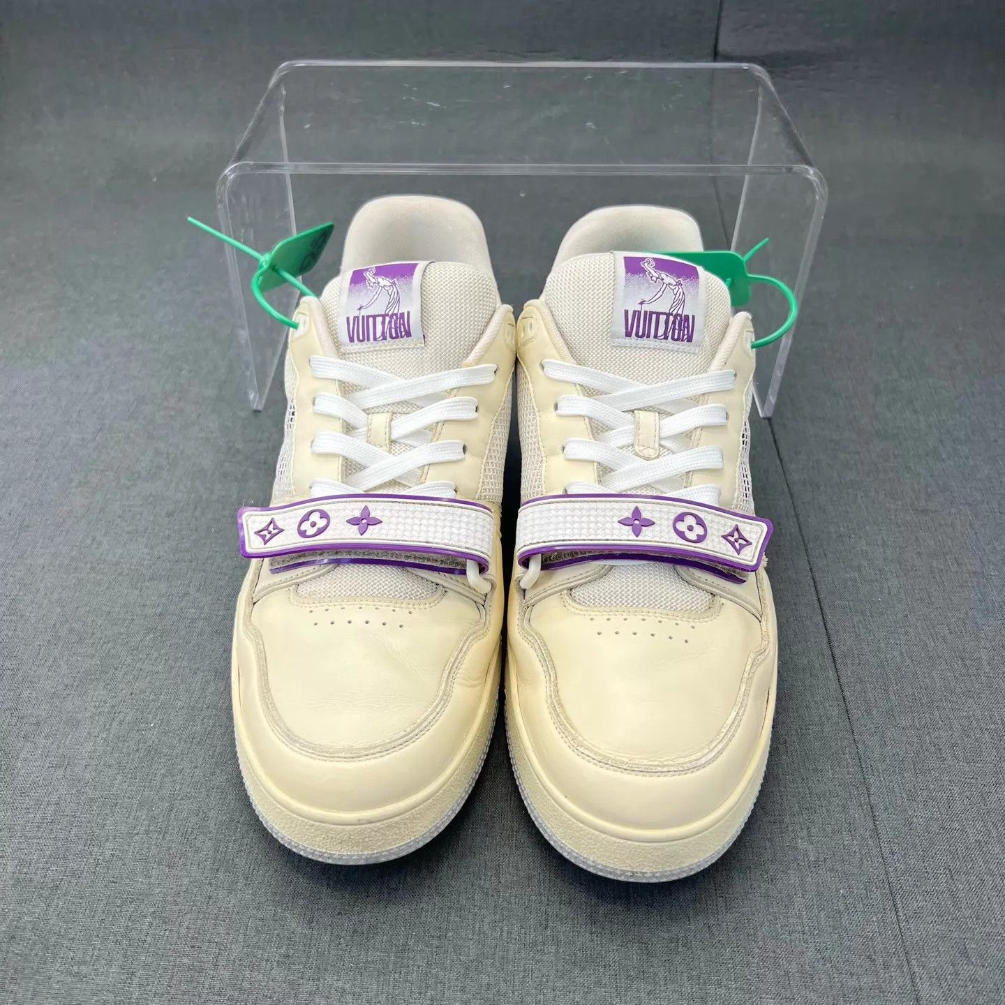 Louis Vuitton LV Trainer White Purple Velcro 45 Size US 12 / EU 45 - 4 Thumbnail