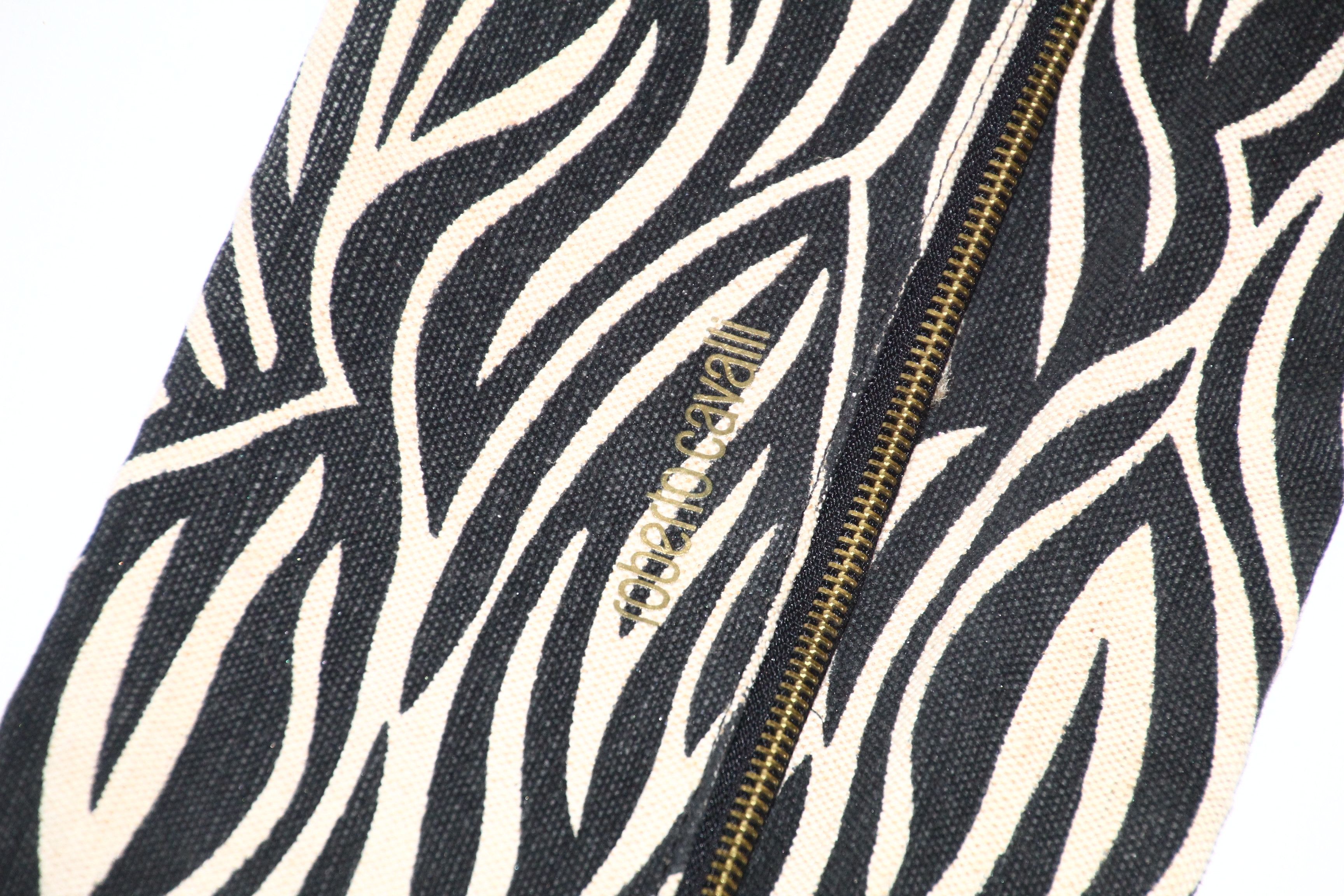 Roberto Cavalli Roberto Cavalli animal print linen-cotton woven clutch Size ONE SIZE - 2 Thumbnail