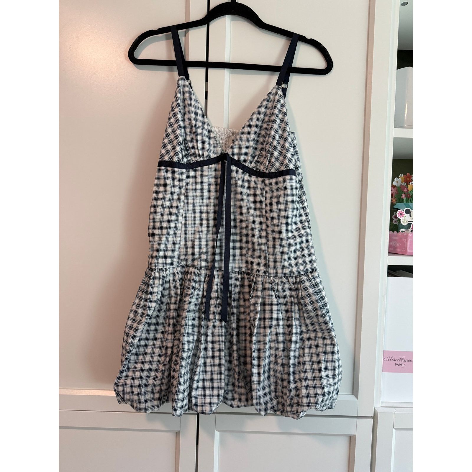 Hollister Hollister White Black Plaid Mini Dress Women S - C022 Size S / US 4 / IT 40 - 2 Thumbnail