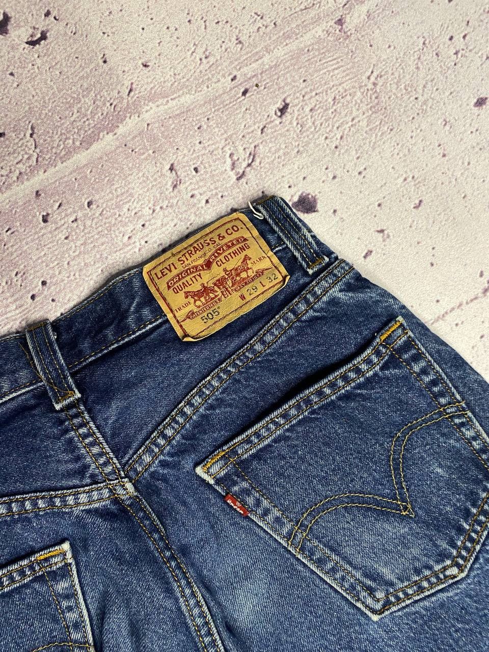 Levi's Vintage Clothing Crazy Vintage Y2K Levi's Jorts 505 Faded Denim Jeans Grunge Size 29" - 4 Thumbnail