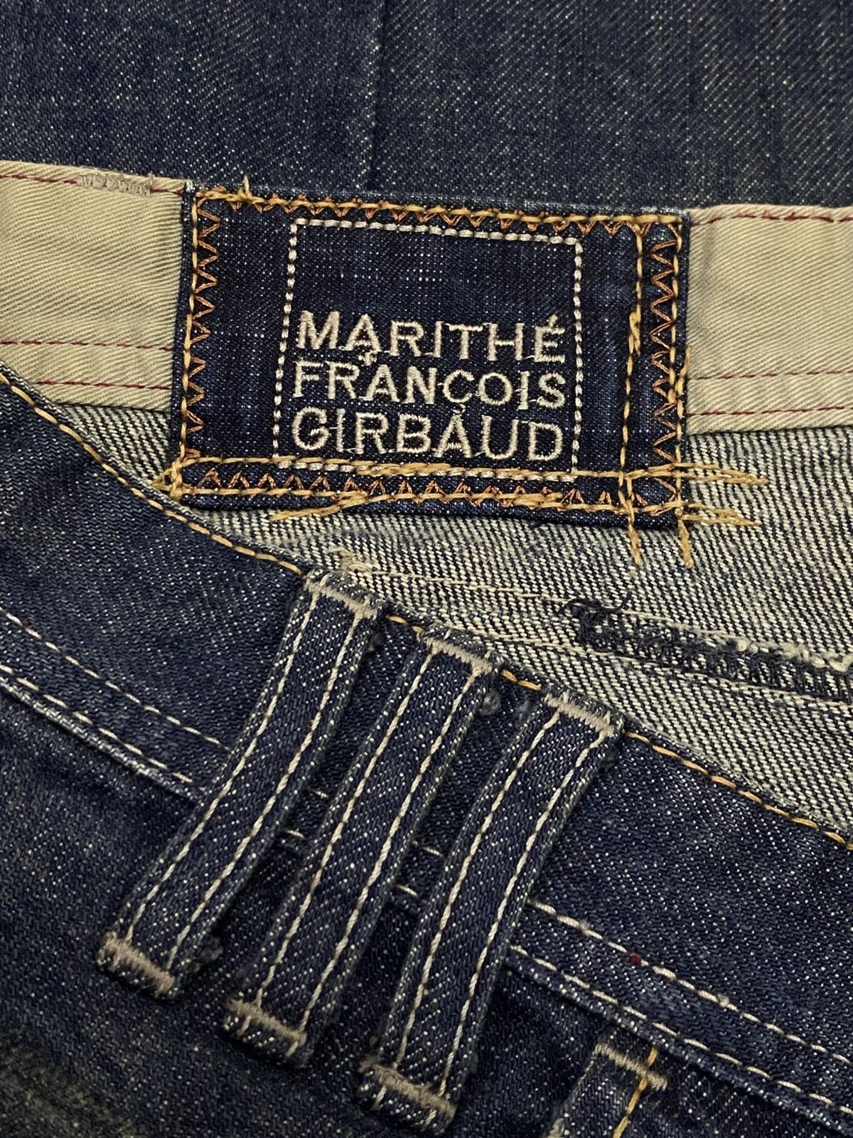 Marithe + Francois Girbaud Marithe Francois Girbaud Distressed Wide Leg Denim Pants Size US 36 / EU 52 - 12 Thumbnail