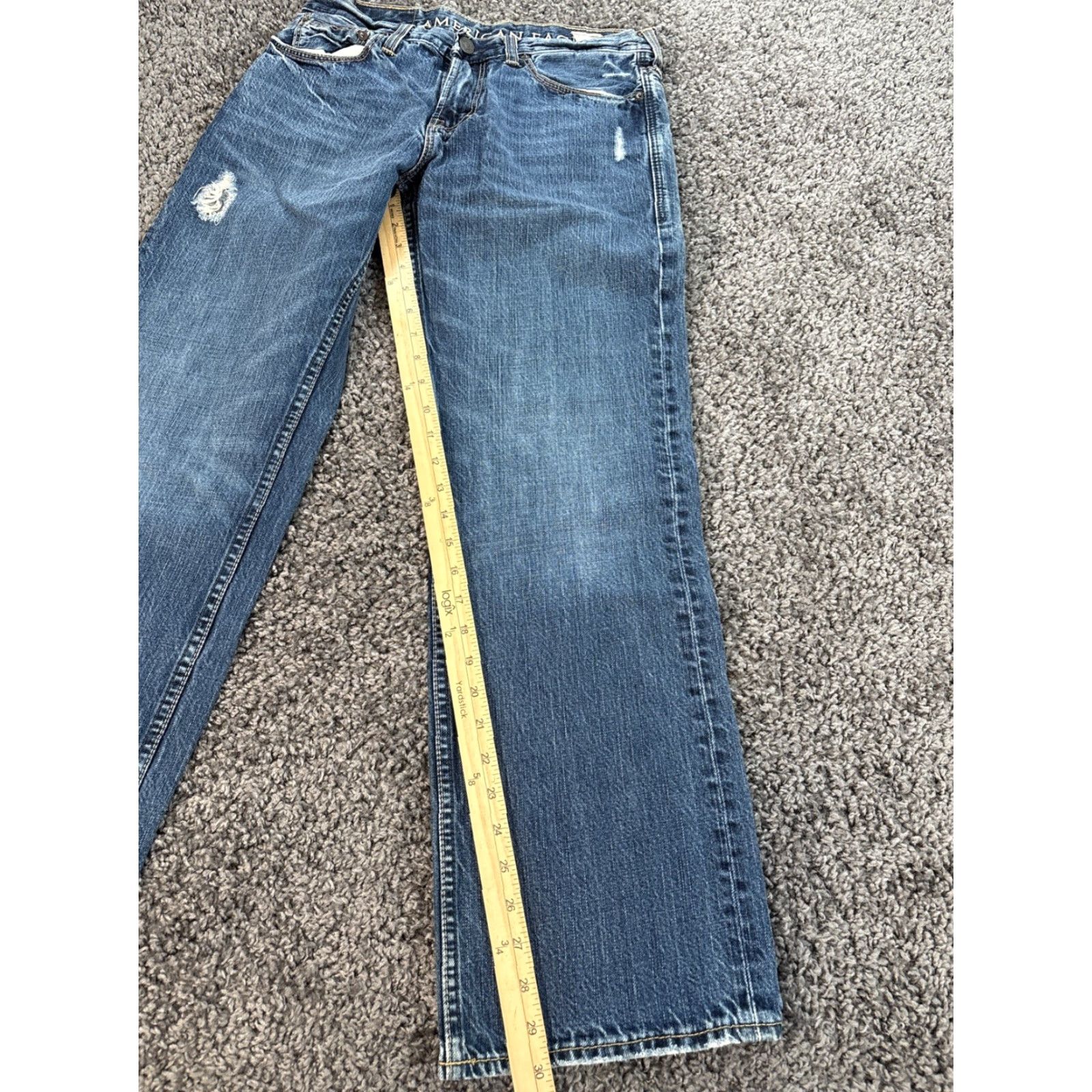 American Eagle Outfitters VINTAGE American Eagle Outfitters Jeans Men's 32x34 Bootcut Distressed Blue Denim Boots Zip Fly Regular 34 Inseam Mens Size US 32 / EU 48 - 2 Thumbnail