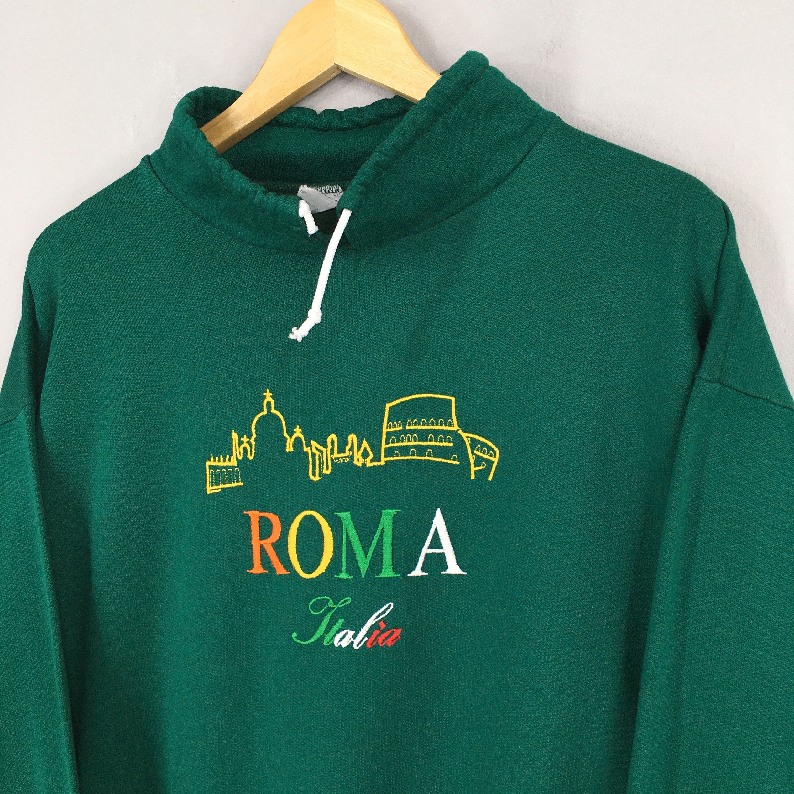 Vintage Vintage Roma Italia Pullover Green Jumper Medium Size US M / EU 48-50 / 2 - 3 Thumbnail