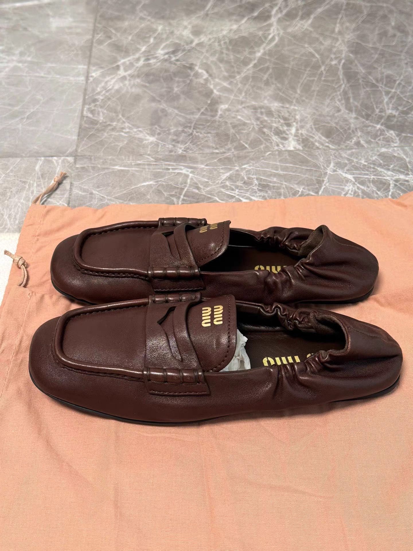 Miu Miu Miu Miu Ruched Thin-Sole Loafers K6 Size US 5 / IT 35 - 3 Thumbnail