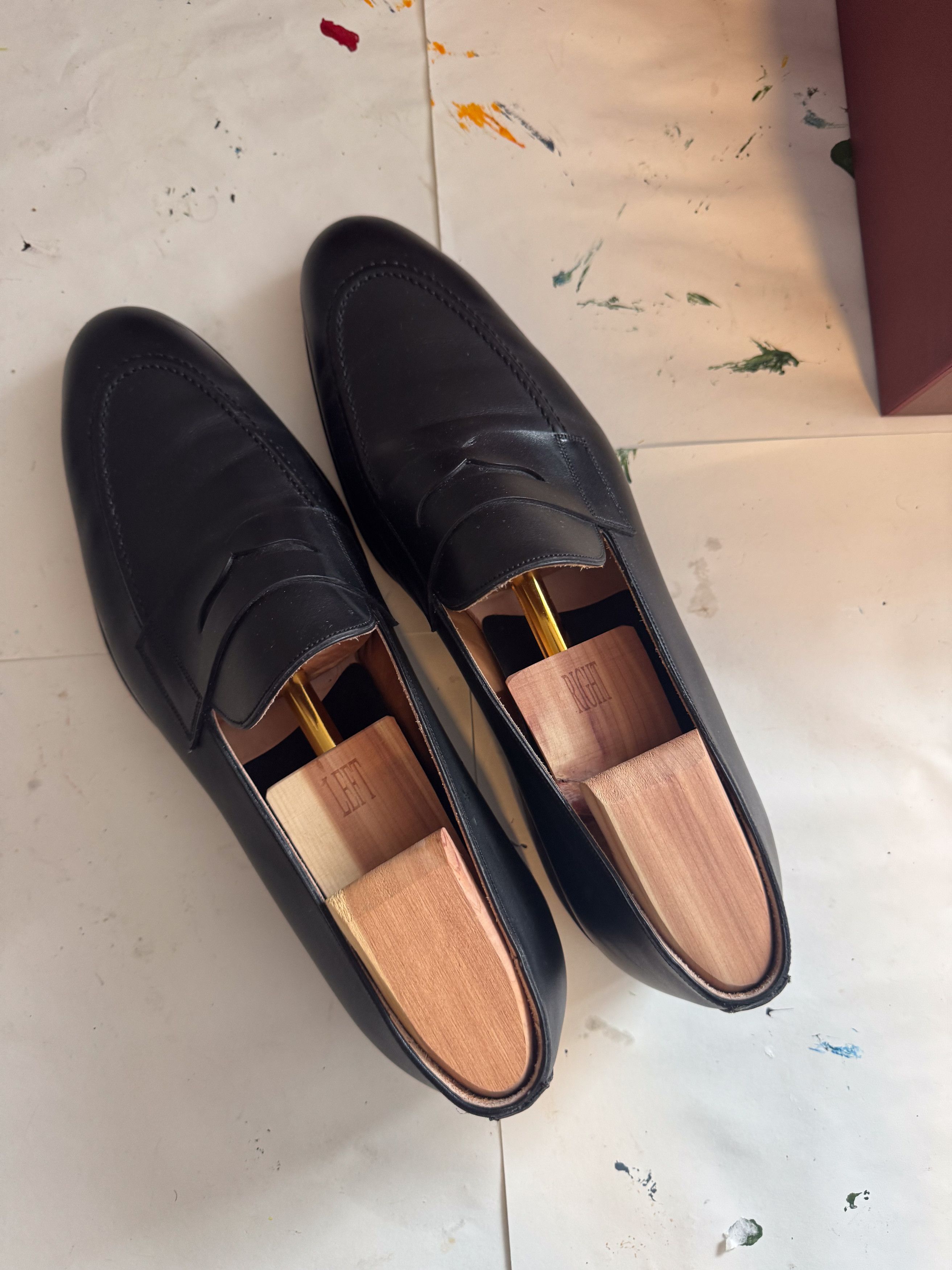 Carmina Penny Loafers 80599 - 12 (Tag 12.5) - Black Leather, Rubber Size US 12 / EU 45 - 3 Thumbnail