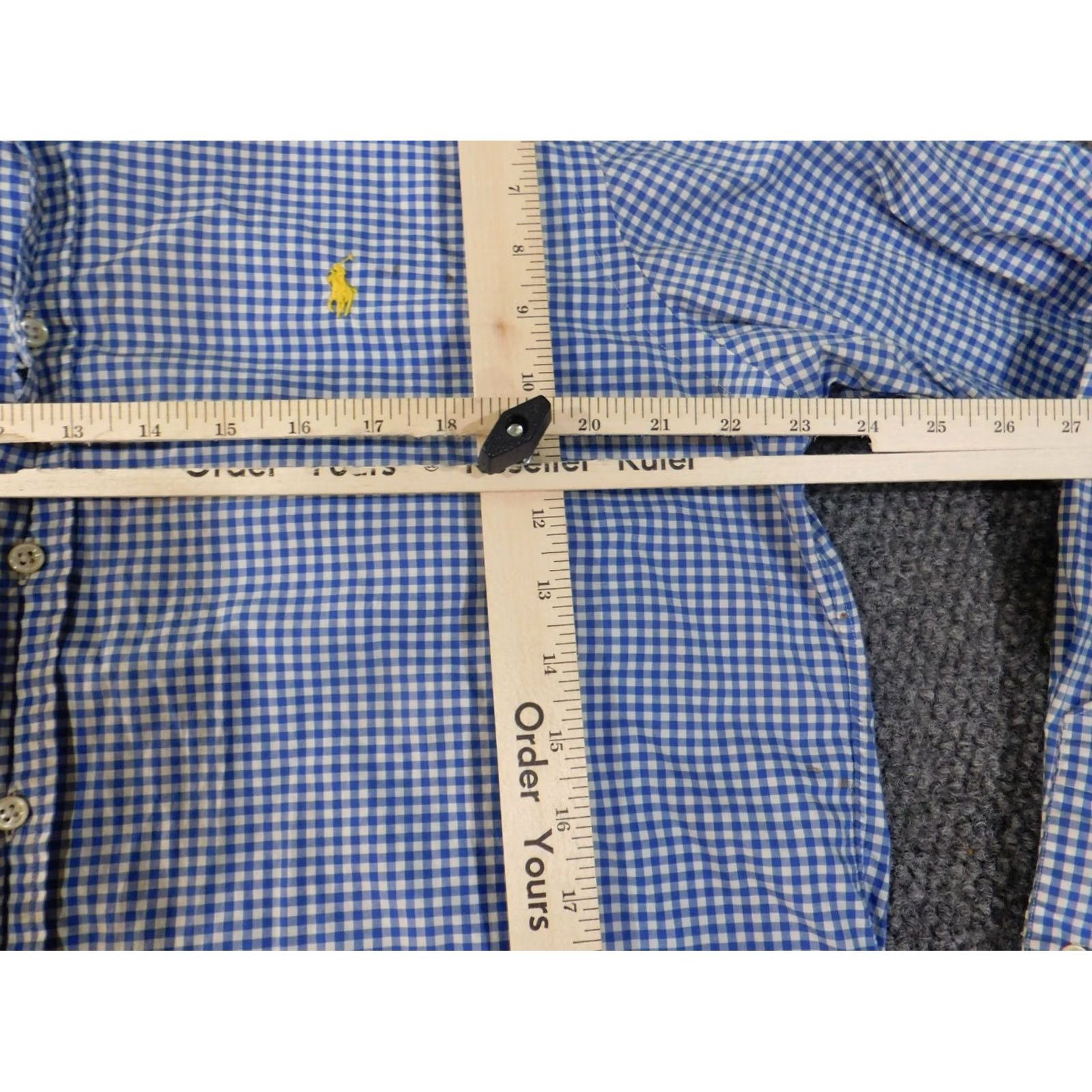 Ralph Lauren Ralph Lauren Shirt Mens Large Blue Plaid Stretch Polo Button-Up Collared Knit Cotton Button-Down Regular Size US L / EU 52-54 / 3 - 6 Thumbnail
