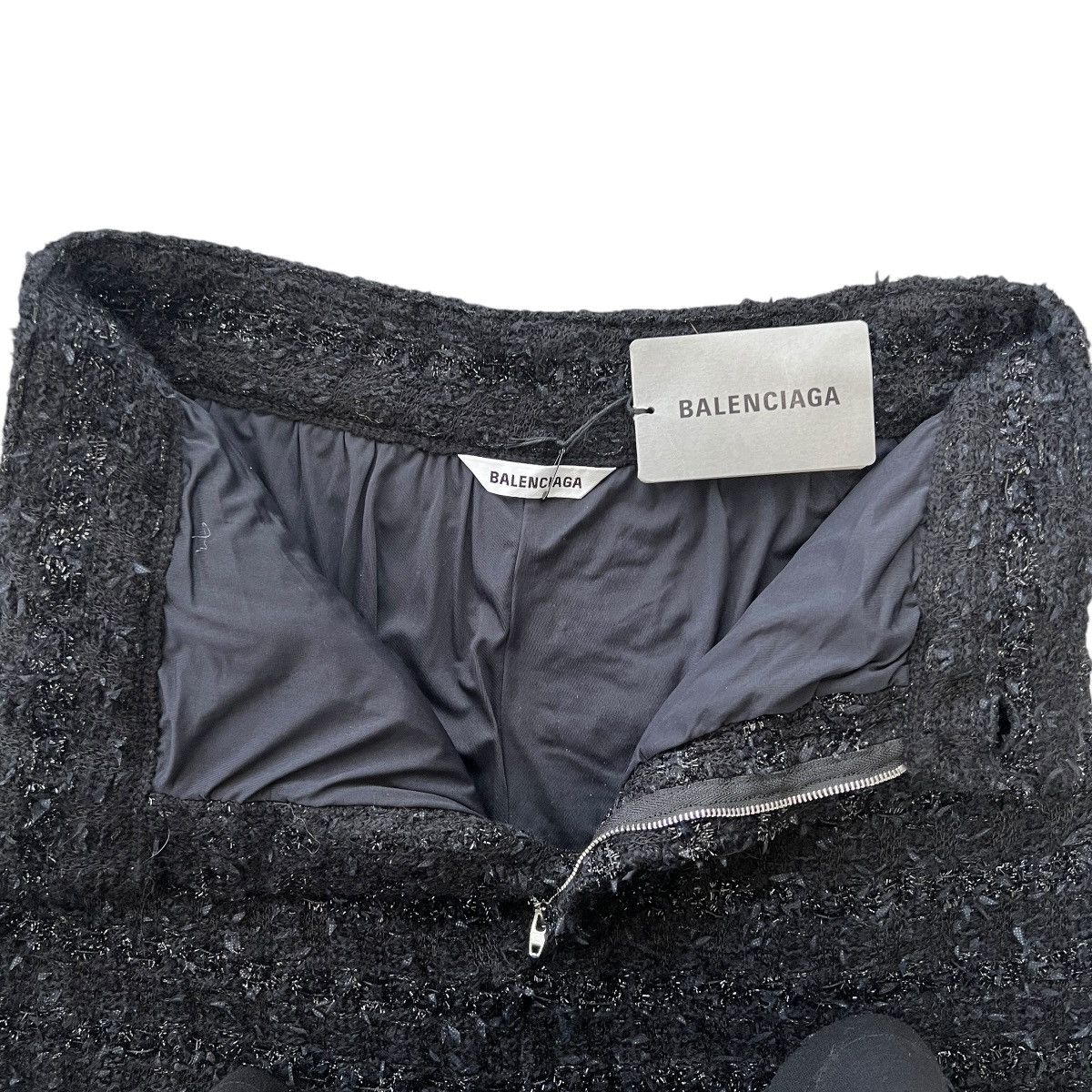 Balenciaga BALENCIAGA 2022AW DEMNA Textured Tweed Knit Baggy Pants Size US 27 - 6 Thumbnail